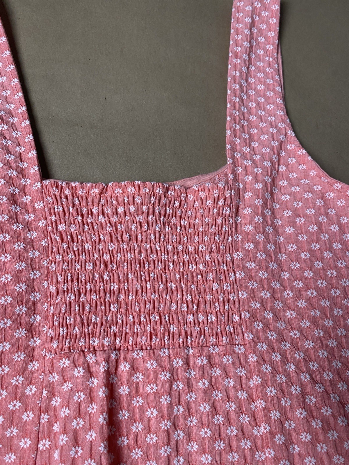 Urban Outfitters M Medium Folly Fitted Notched Mini Dress Peach Daisy Stretch