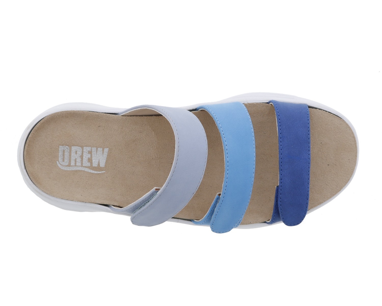 DREW SAWYER BLUE MULTI COLOR ADJUSTABLE SLIDE SANDAL WITH REMOVABLE INSOLE 6.5 W