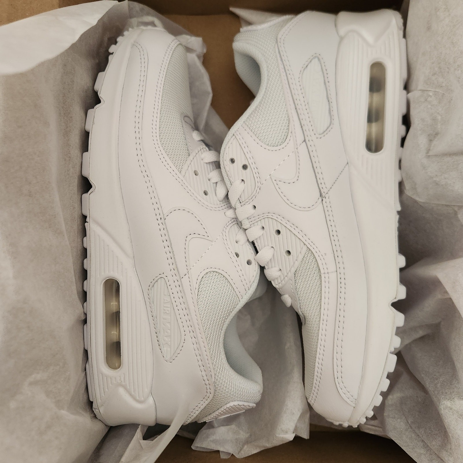Nike Air Max 90, Men’s Running Shoes, White White Wolf Grey, 8 US