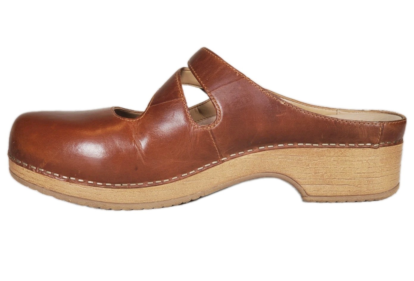 Dansko Britney Oiled Pull Up Tan Clogs Leather Strap Women’s US 10.5 – 11 EU 41