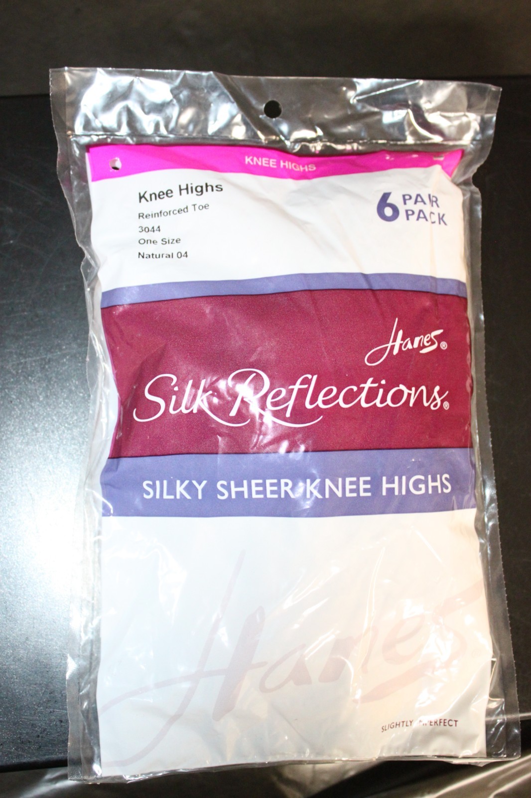 Hanes Silk Reflections Silky Sheer Knee Highs 4 Pack Natural One Size Nylons
