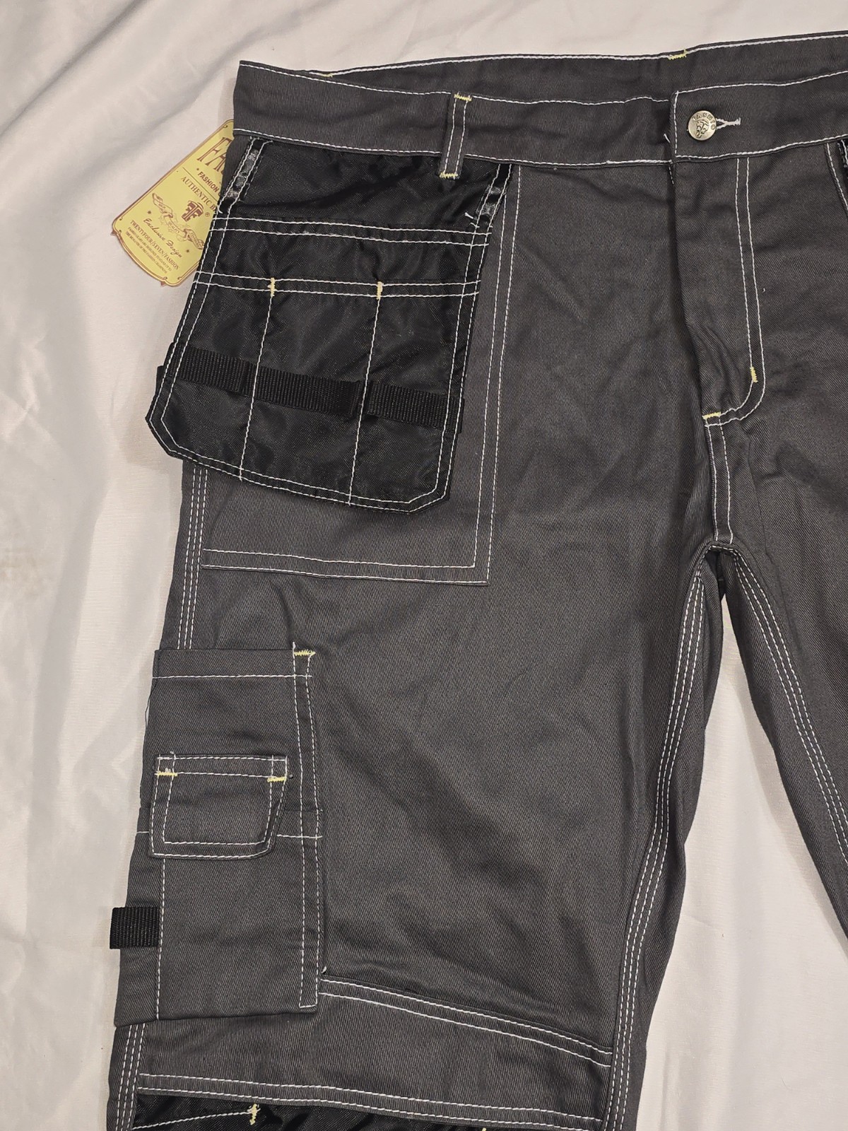 Men’s Construction Pants Utility Carpenter Cordura Knee Reinforced Trousers 38