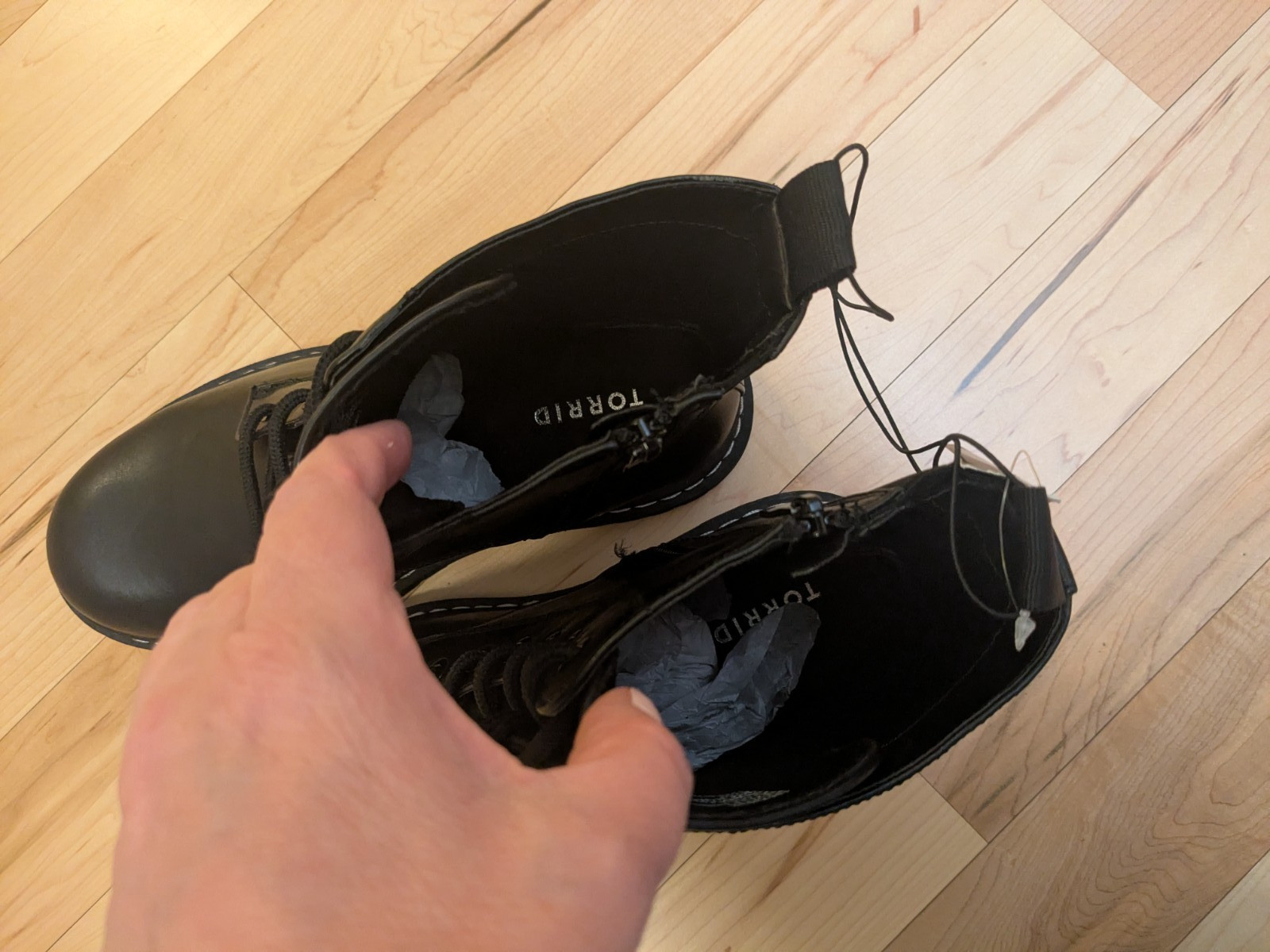 8 Torrid Stevie Black Lace Up Side Zipper Combat Boots