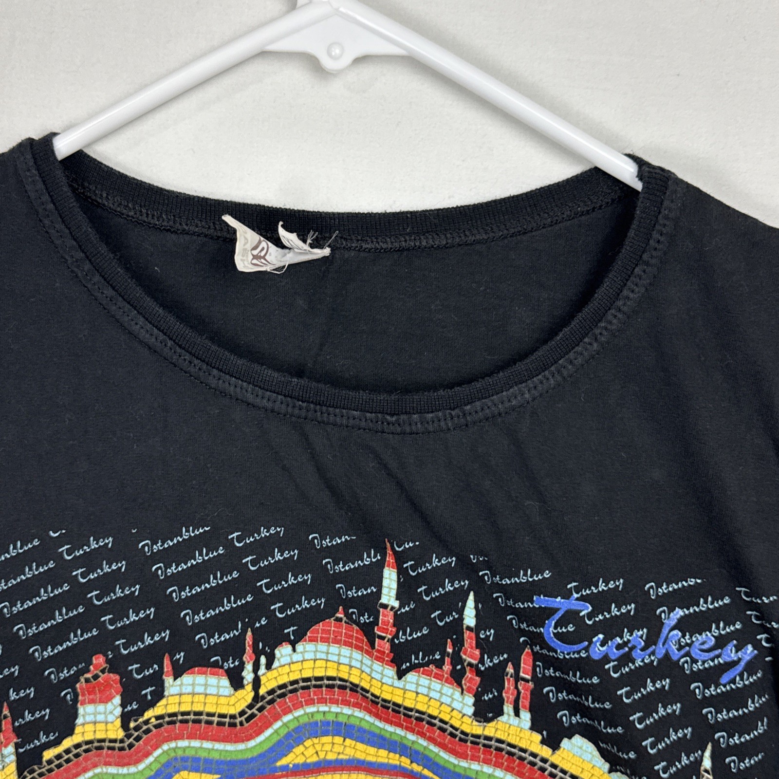 Anatolian Colors of Istanblue Black T Shirt tag say XL – Fit’s Women’s X-Small