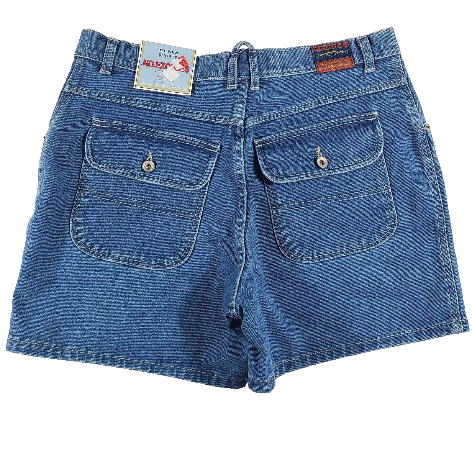 No Excuses Mom Shorts Size 15/16 High Rise Denim Blue Jeans Vintage 90s NWT