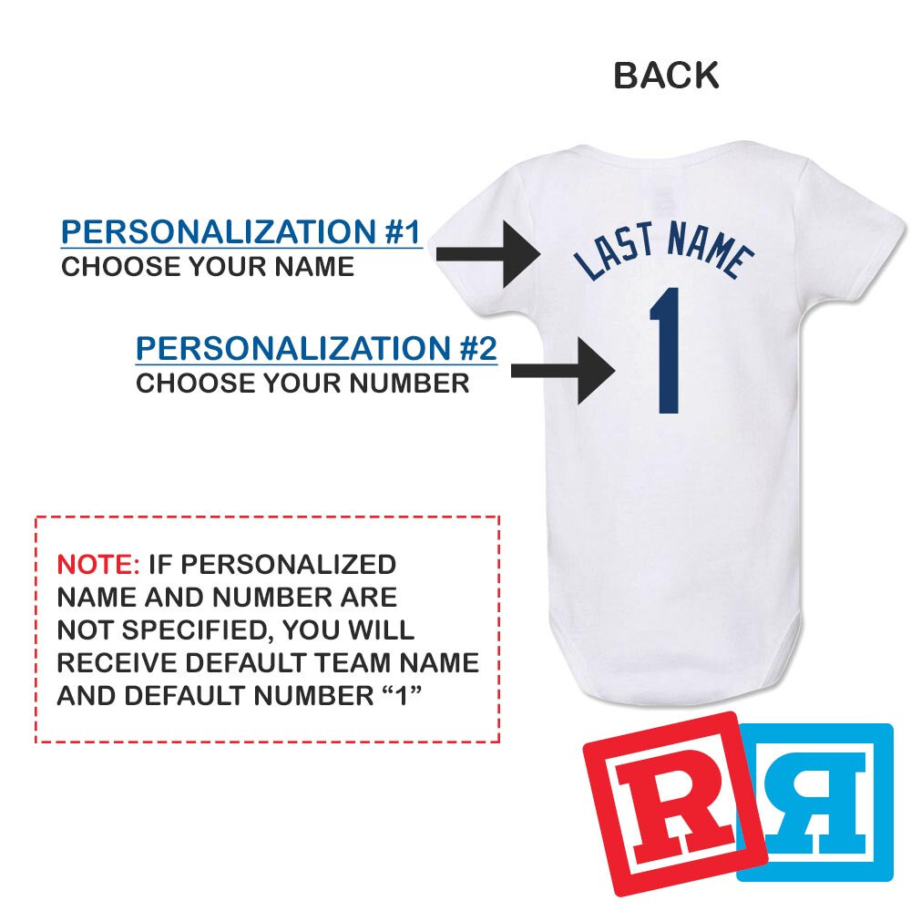 Personalized Tampa Bay Rays Gerber Baby Onesie® Cotton White Custom Bodysuit