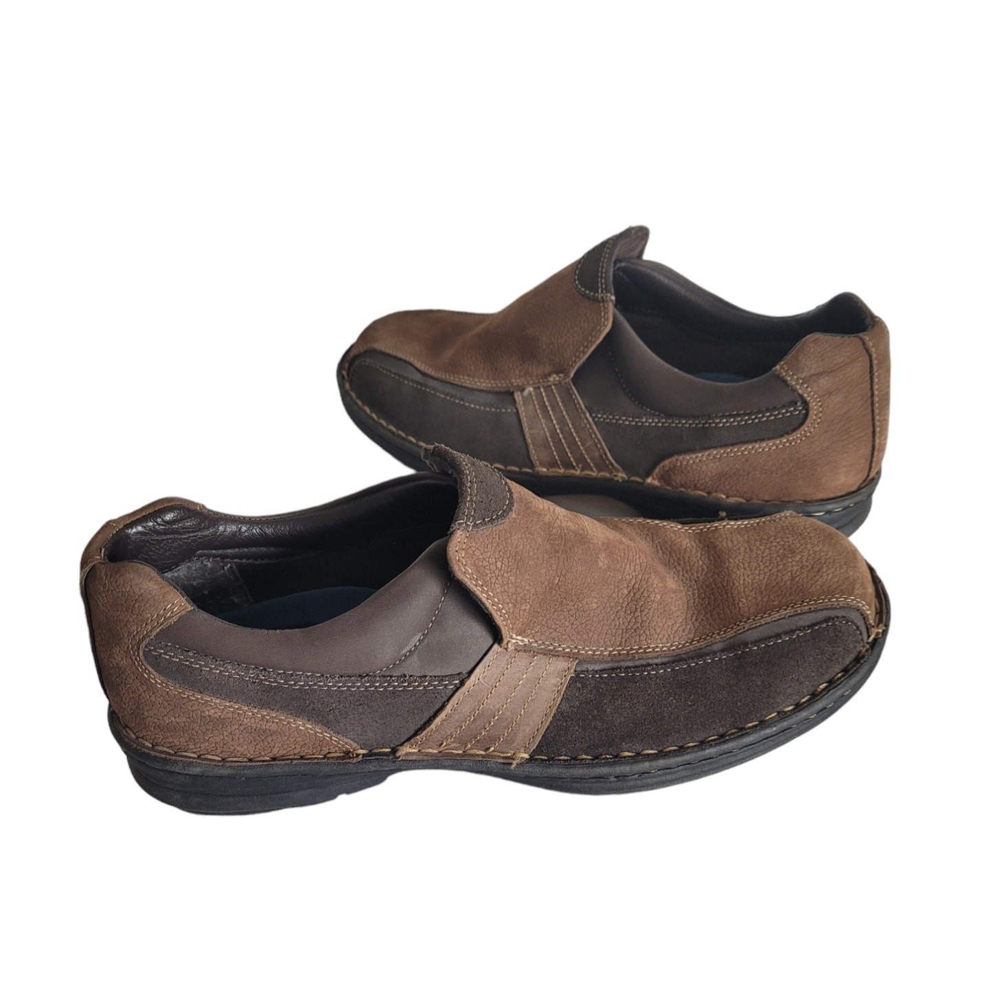 Men’s Dr. Scholl’s Brown Slip On Leather and Suede Loafer Shoes, Sz. 12