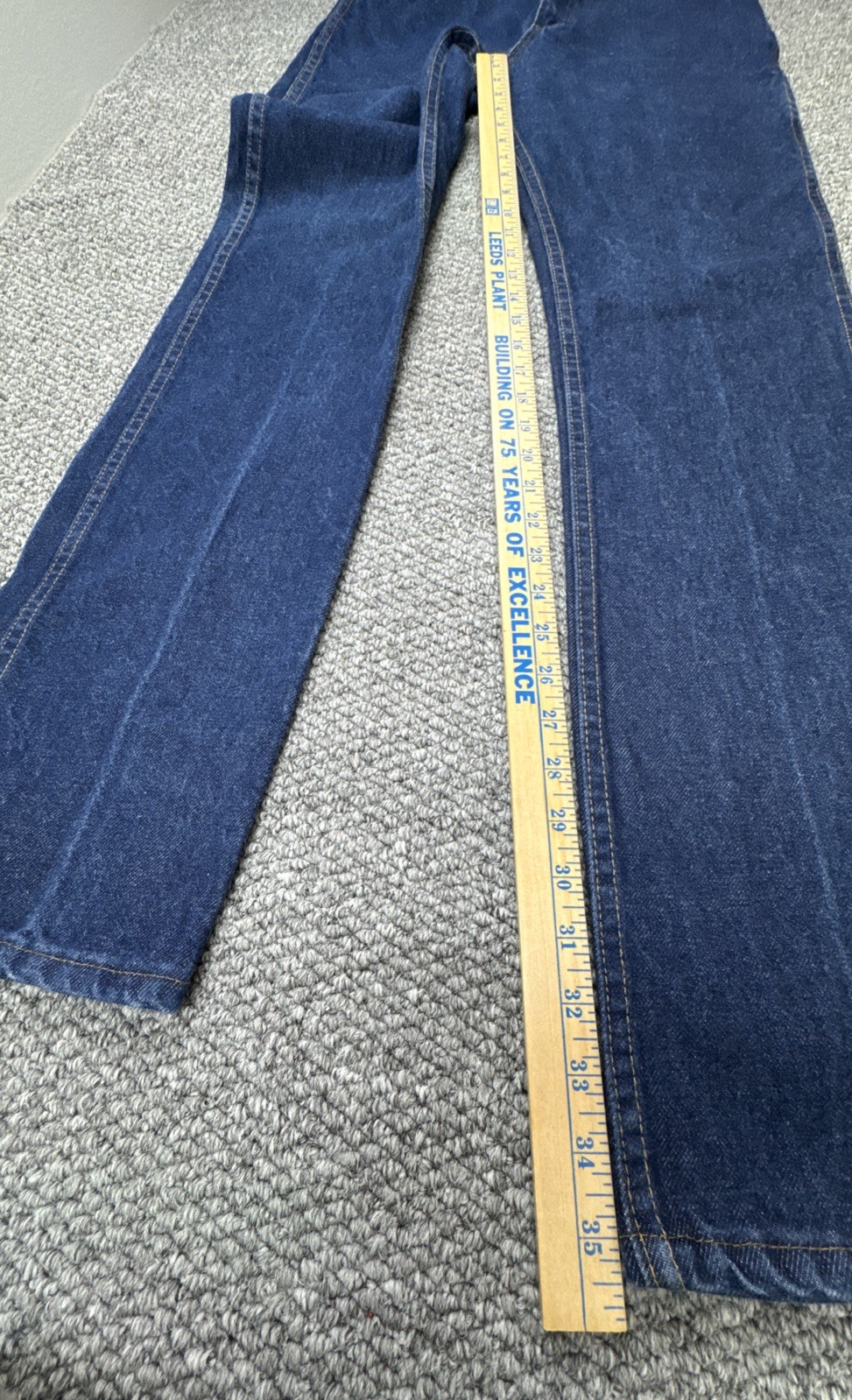 Saddle King Key Jeans Men’s 34×36 Vintage Raw Denim Blue Medium Wash