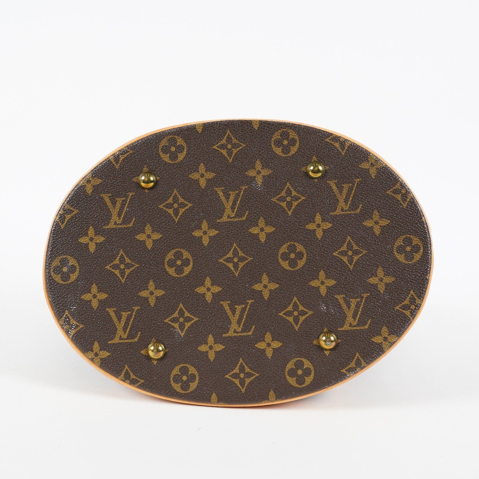 Louis Vuitton Monogram Bucket GM M42236 Tote Bag Brown w/Pouch Used 07E062420019