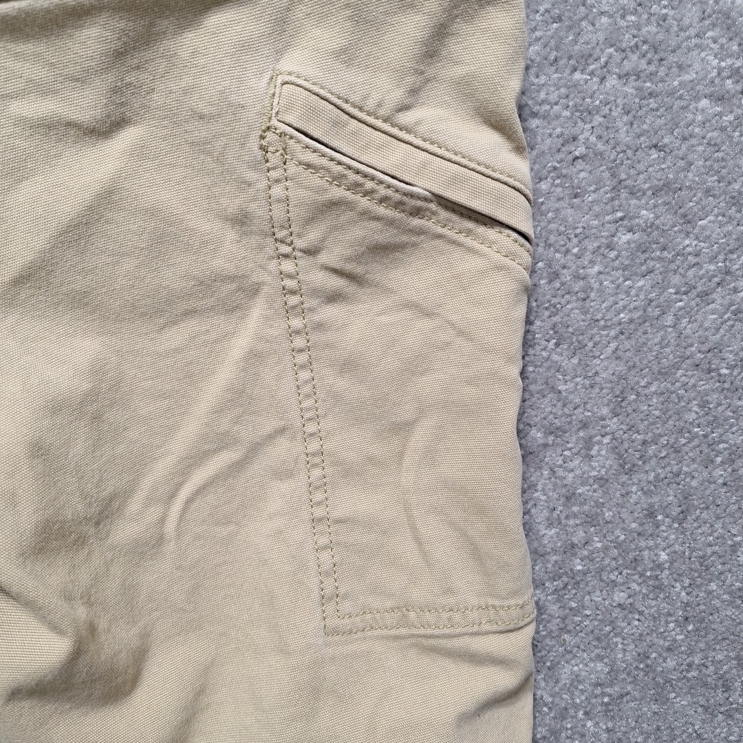 Carhartt Rugged Flex Relaxed Fit Canvas Pants Mens 38×30 Beige Work Wear Cargo