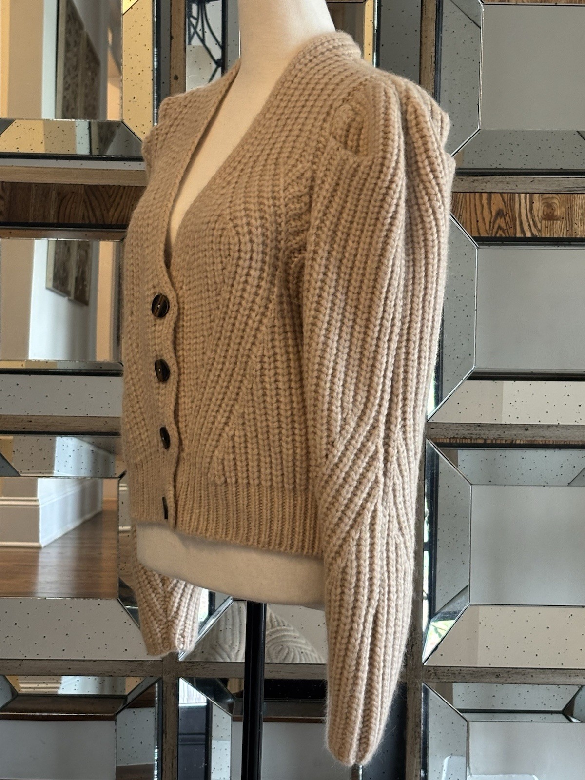 Ulla Johnson Greta Alpaca Creme Cardigan Sweater US Sz 0 New W/Tag Ret $495.