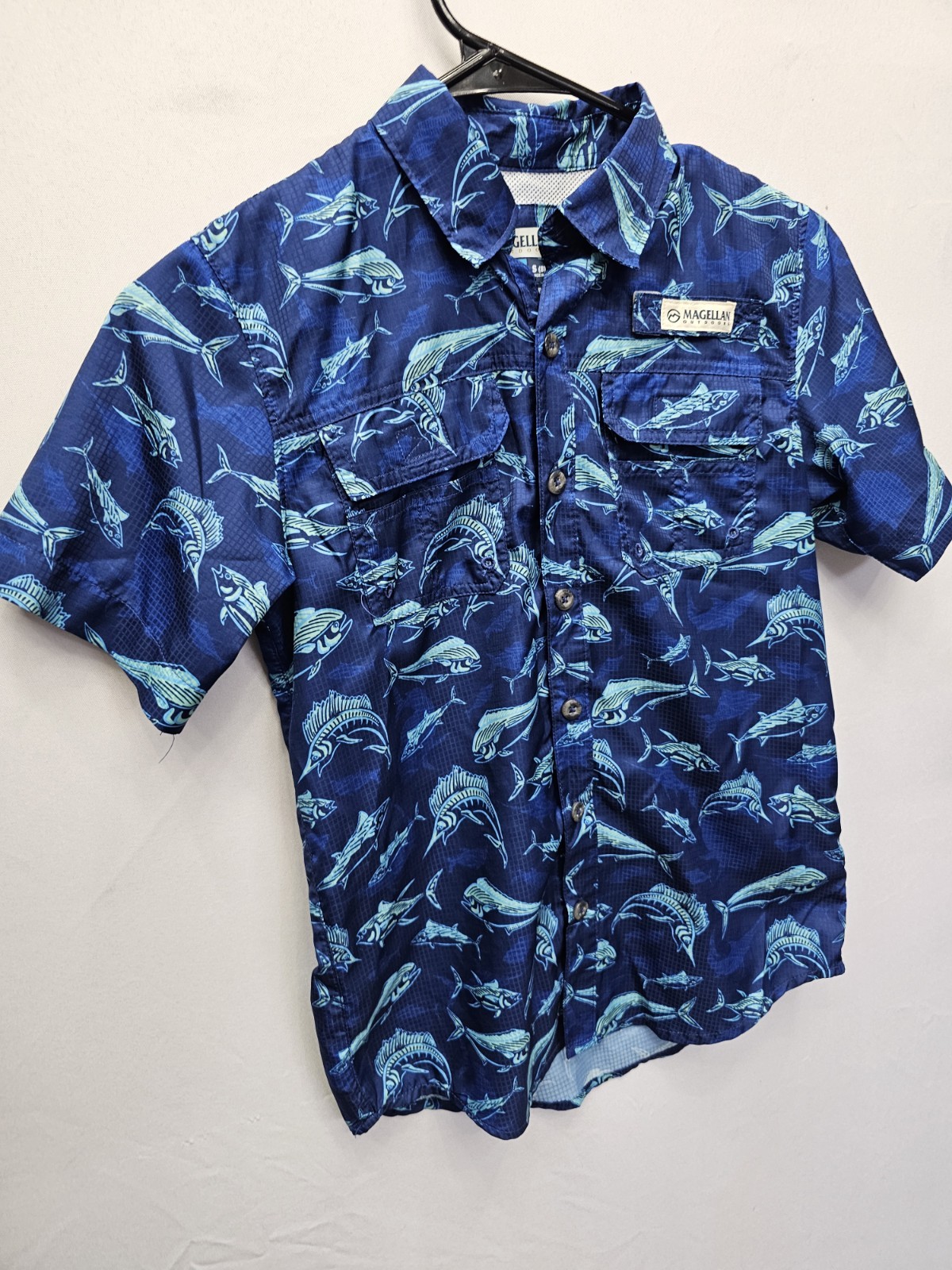 Magellan Boys Fishing Shirt Size Small 8 Rare Fish Design