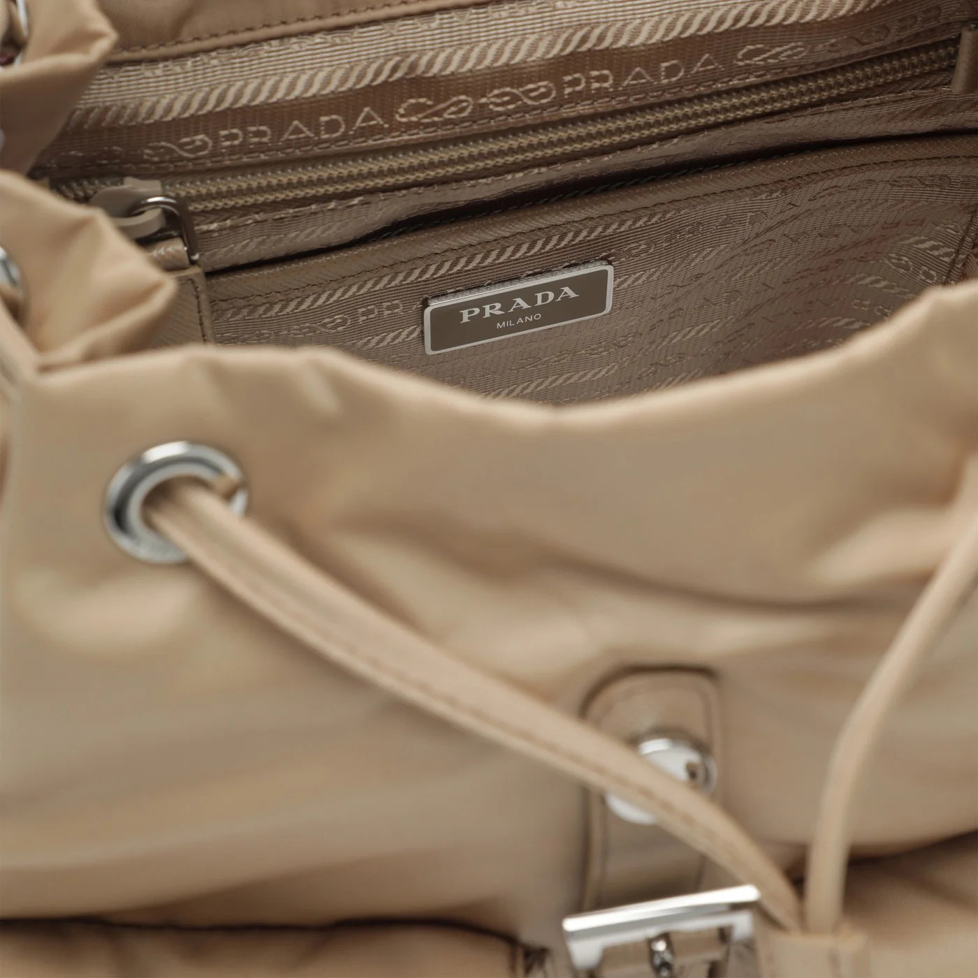 Prada Small Re-Edition 1978 Backpack Beige