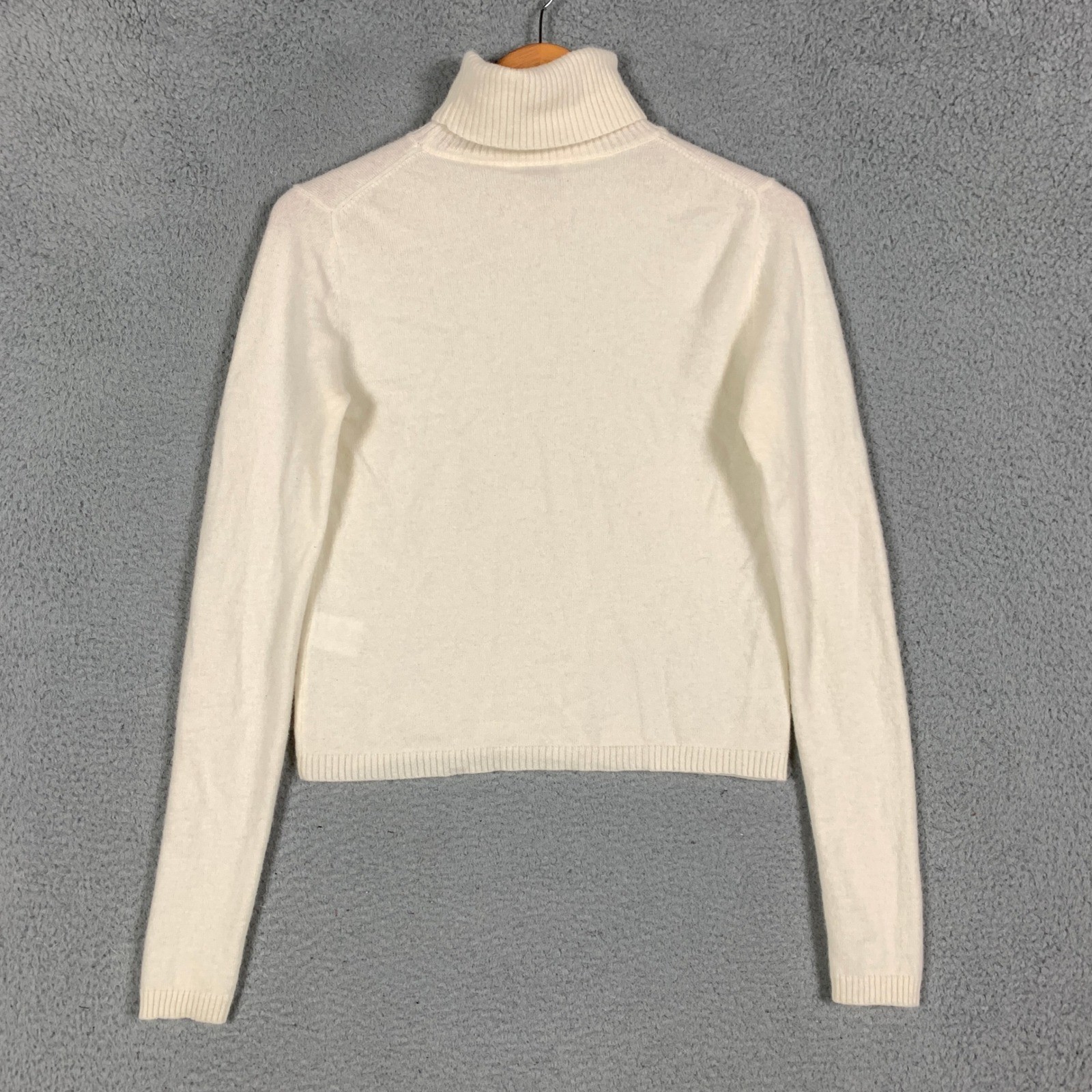 Silk Maison 100% Cashmere Turtleneck Sweater Women’s Small S Cream Knit Pullover