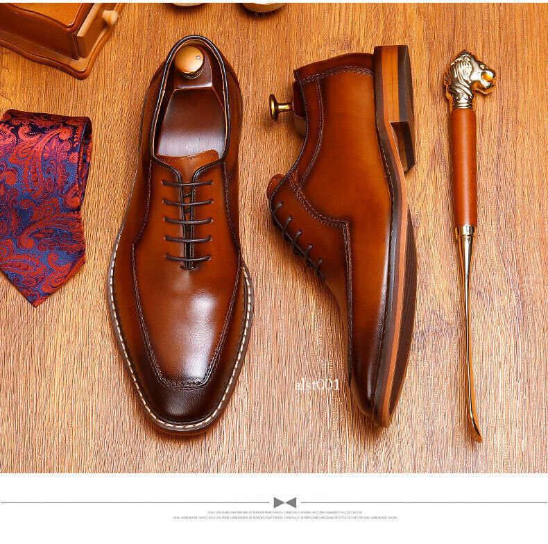 Men’s Real Leather Shoes Handmade Business Formal New Oxford Casual Dress Shoes