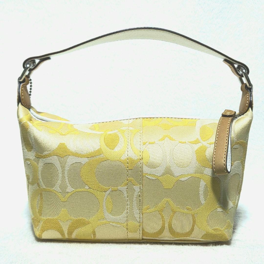 Coach Accessory Pouch Signature Yellow 6561 Rare Japan Excellent 0611372
