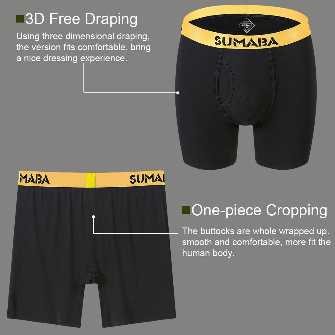 Men’s Underwear Moisture Wicking Bamboo Boxer Briefs Comfy Soft Boxers