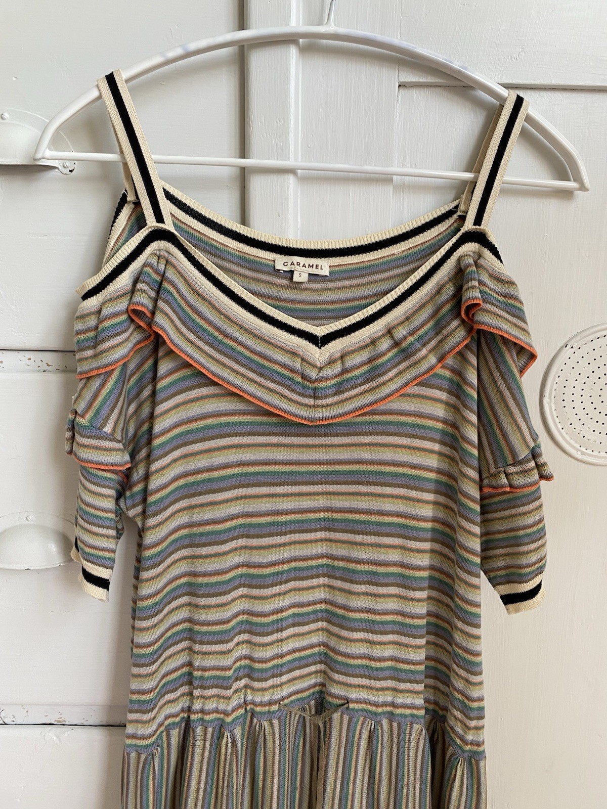 Caramel Baby & Child Long Fine Knit Stripe Women’s Dress Size small