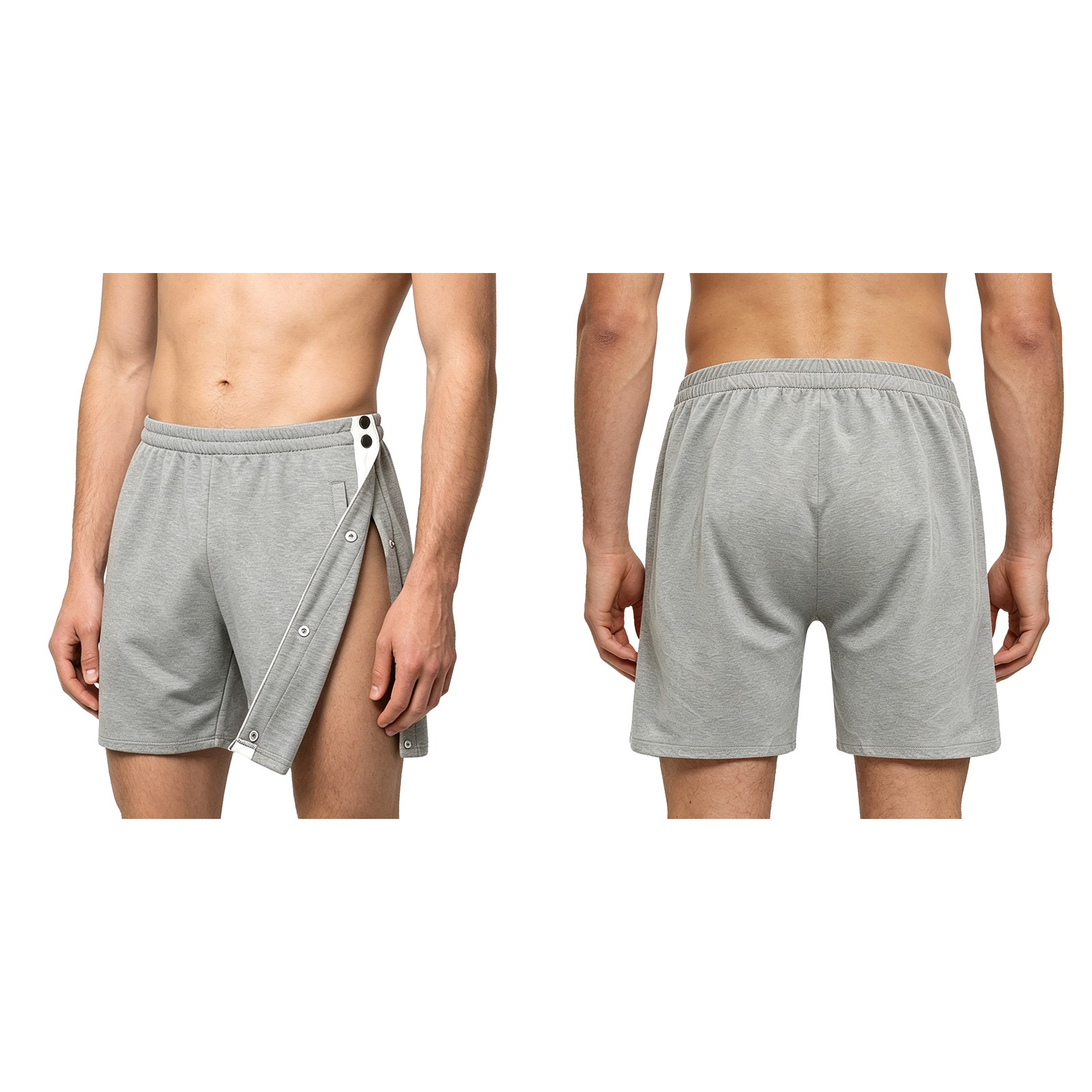 Men Shorts Casual Bottoms Daily Wear Pants Post Surgery Loose Fit Tear-away