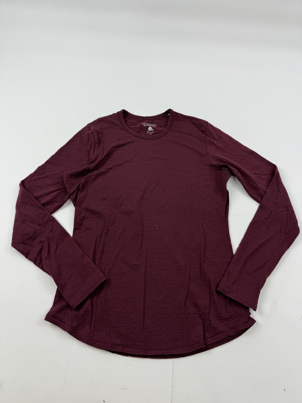 SEG’MENTS Shirt Womens Small Purple Merino Wool Crew Neck Long Sleeve Top Basic
