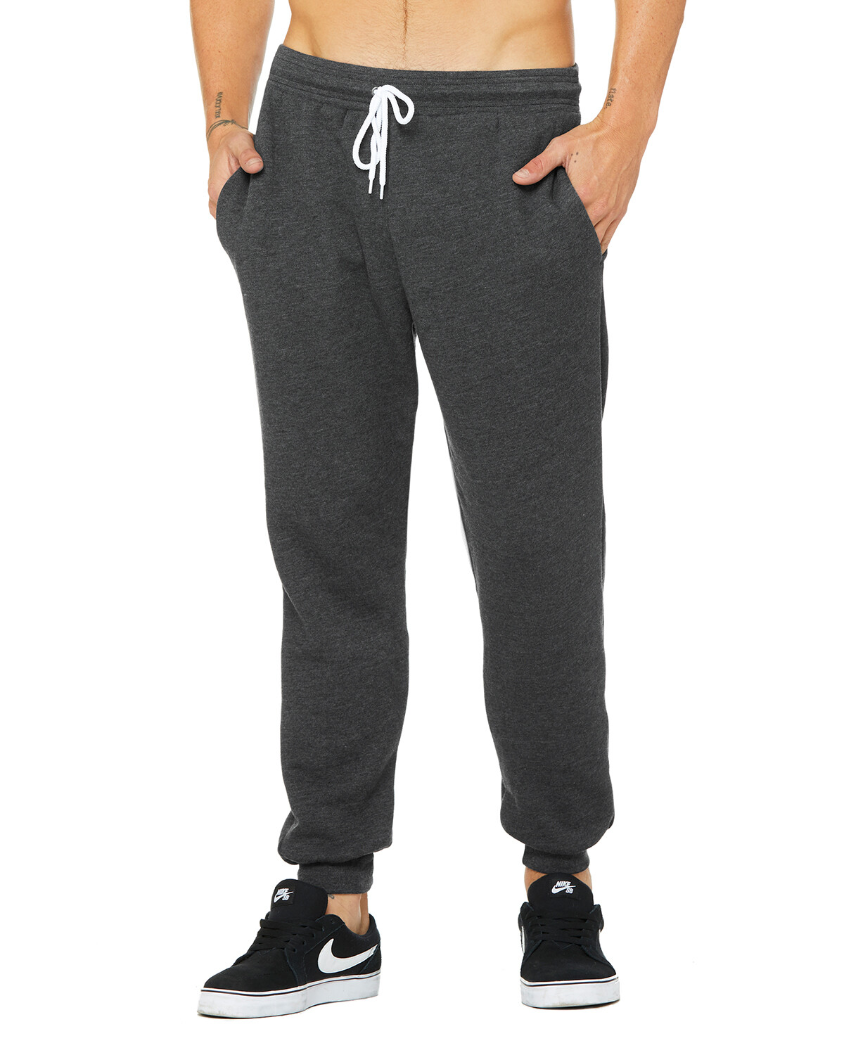 Bella + Canvas Unisex Jogger Sweatpant 3727 With Side Pockets Cuffed Bottom Pant