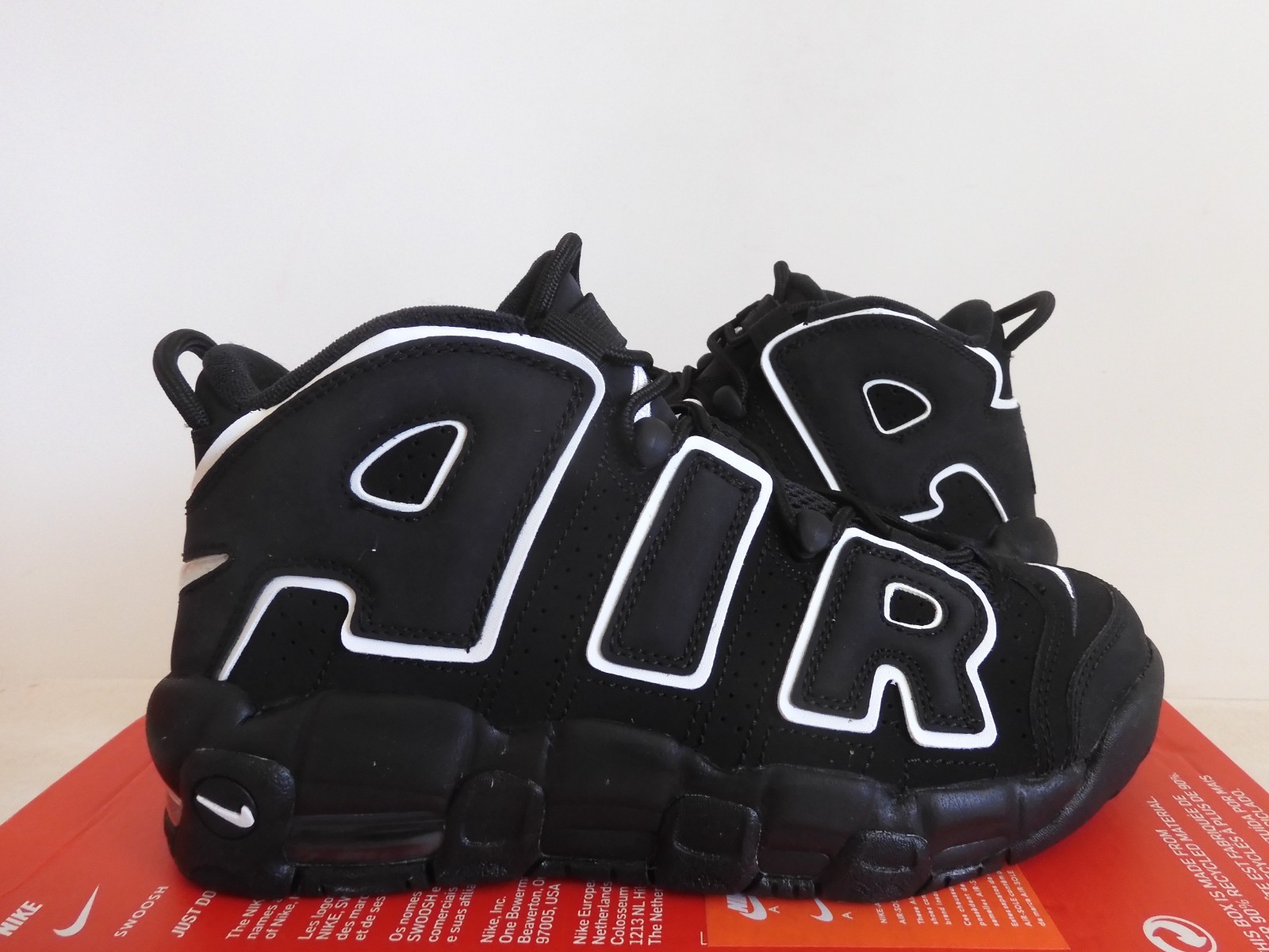 Nike Air More Uptempo (GS) Black-White-Black Sz 5Y Rare! [415082-002]