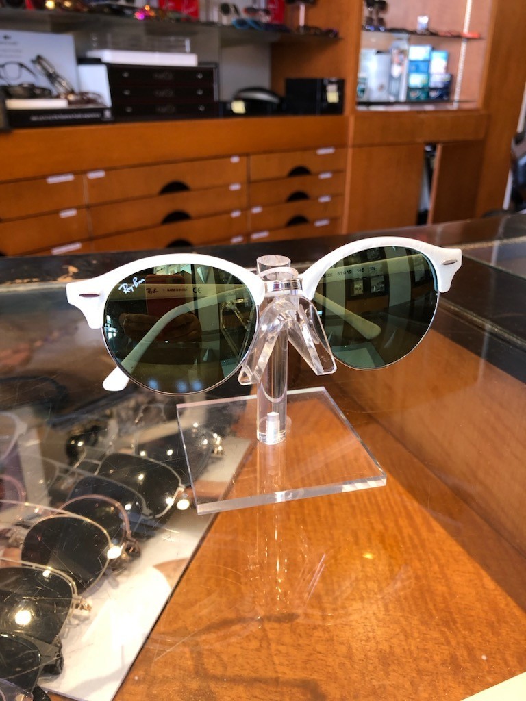 AUTHENTIC RAY-BAN ORB4246 CLUBROUND FLASH MIRROR SUNGLASSES Polished White