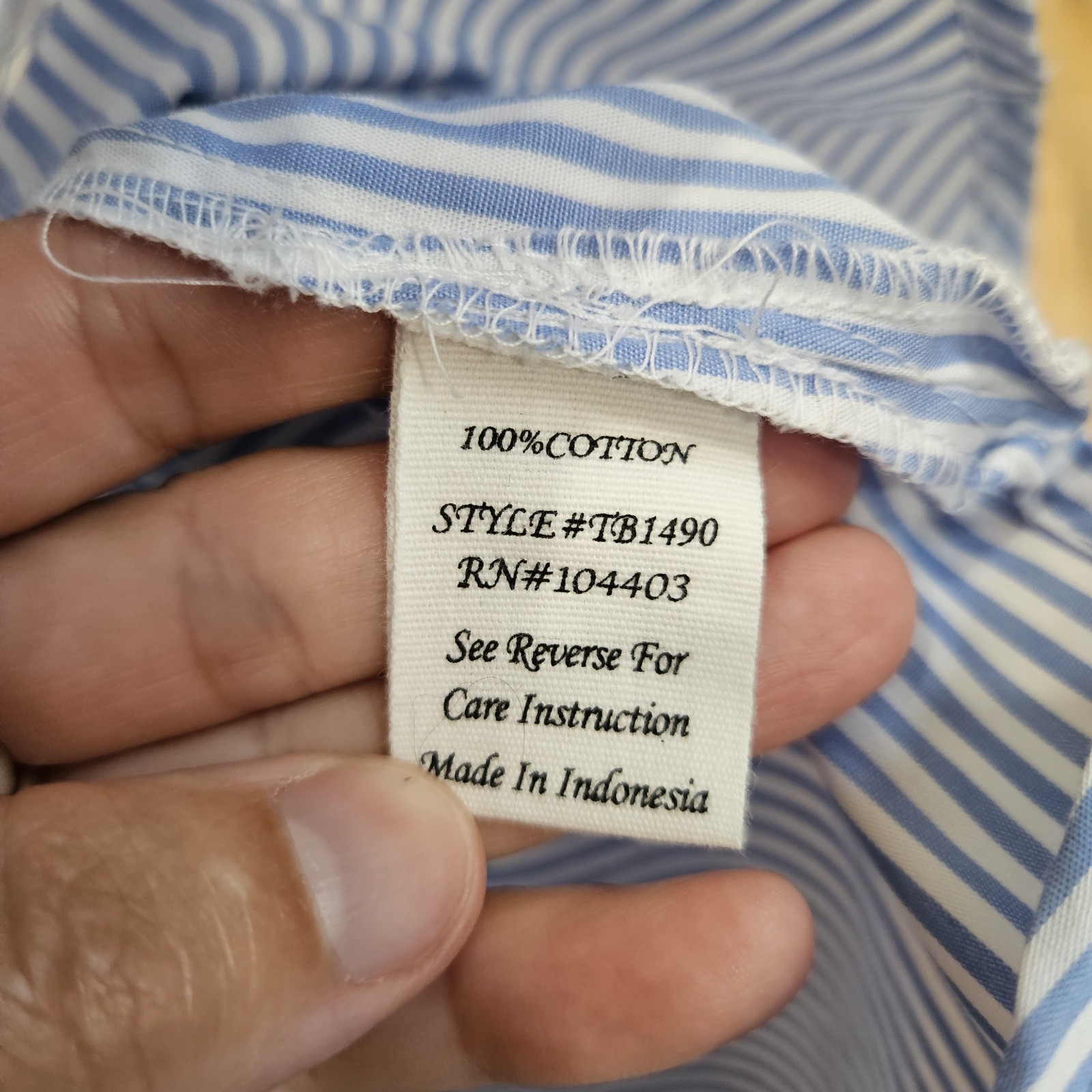 Mine Womens Pinstripe Cold Shoulder Top Button Down Tunic Top w/Belt Size Large