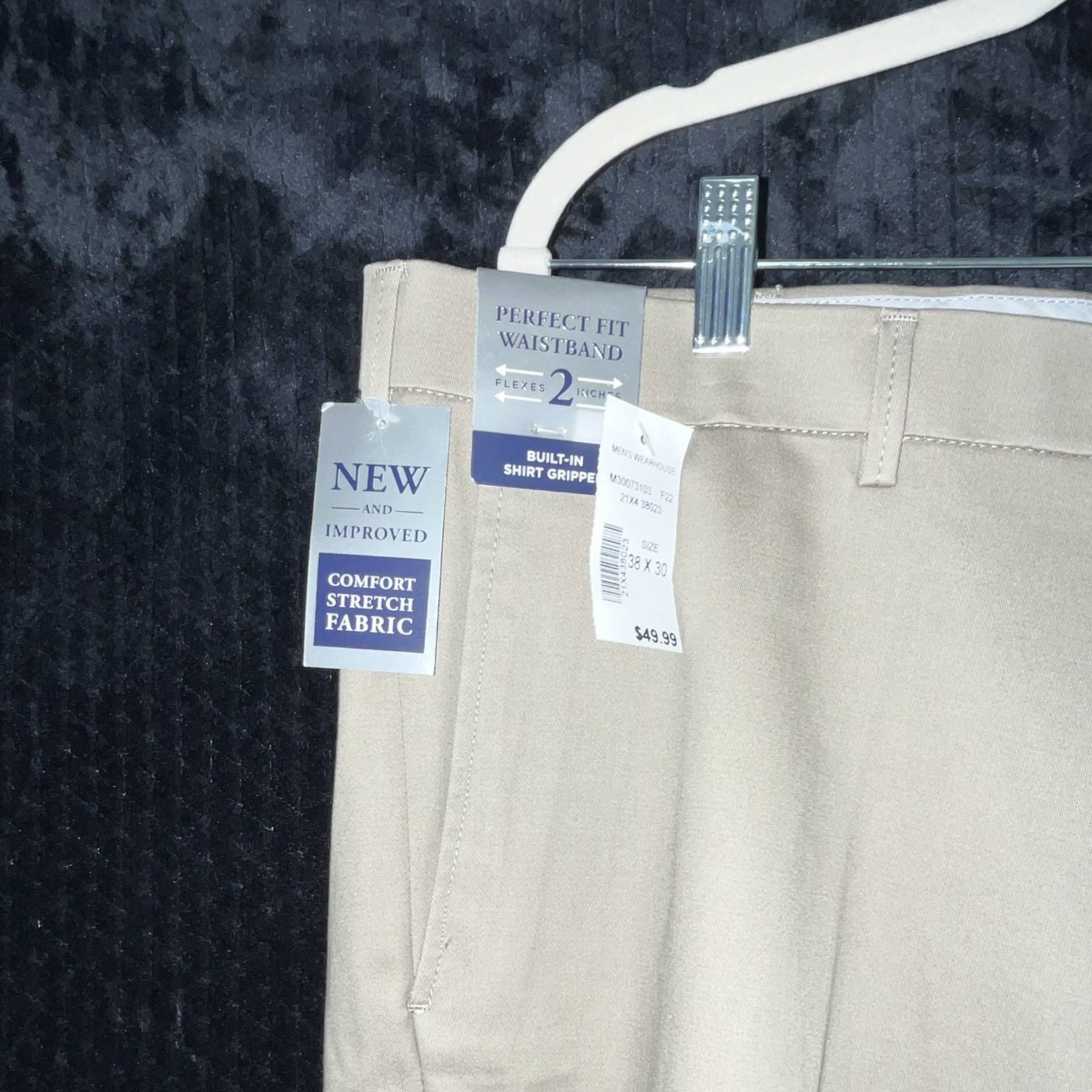 Haggar Iron Free Premium Khaki Straight Fit Flat Front Khakis 38W Khaki