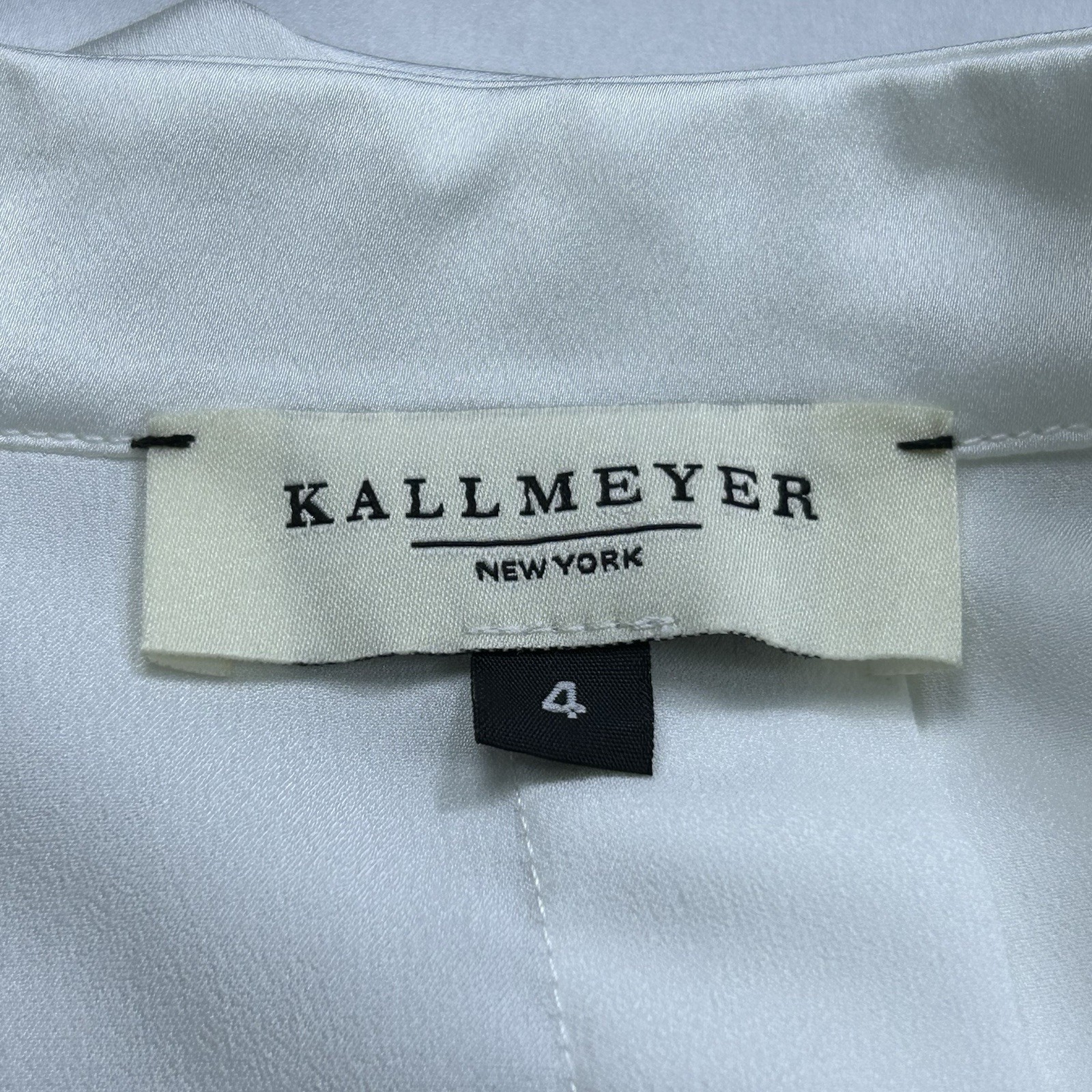 Kallmeyer Appartement Ballon Satin Button Down Shirt Size 4 Quiet Luxury Blouse