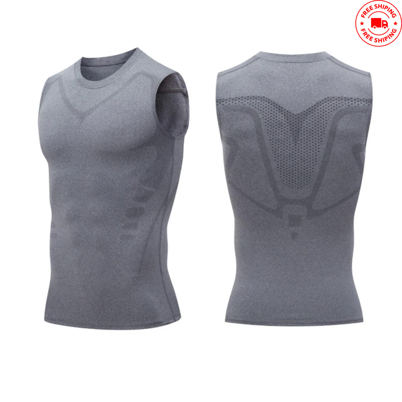 Men’s Compression Shirt Slim Fit Shapewear Tank Top Sleeveless Workout Gym Vest