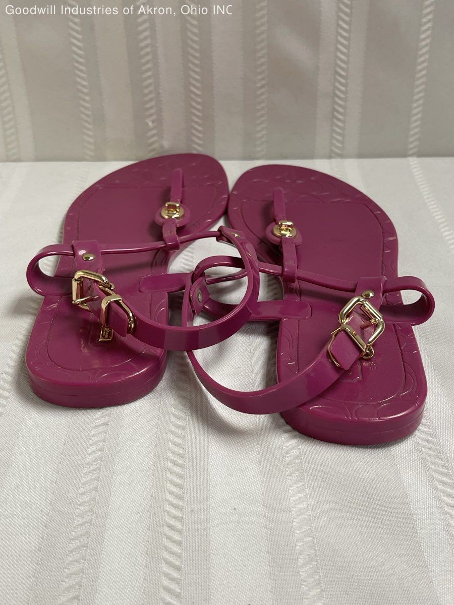 Coach Pier Fuchsia Pink Jelly T-Strap Sandals Women’s Size 9 COA