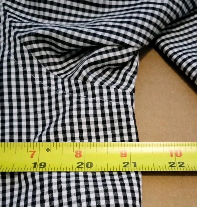 Jaeger Shirt Mens 15.5″ Black Gingham Check Long Sleeve French Cuff Regular Fit