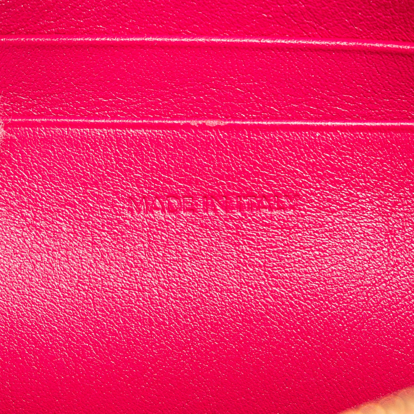 Authenticated Celine Quilted skin C Charm Crossbody Pink Dark Calf Leather Bag