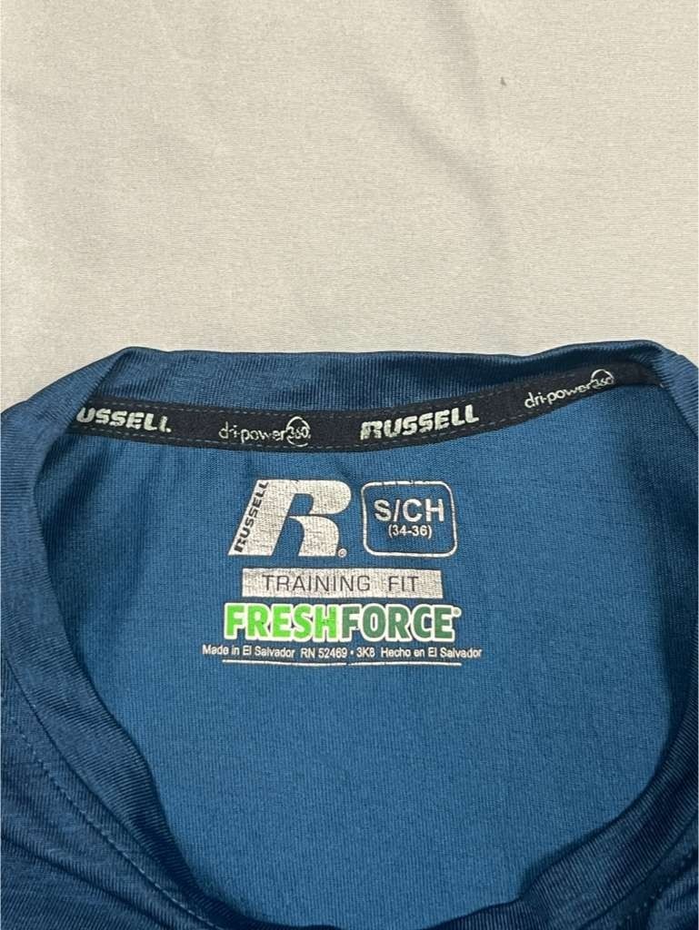 Russell dri-power 360 FRESHFORCE Training Fit Athletic Shirt Mens S Dark Teal