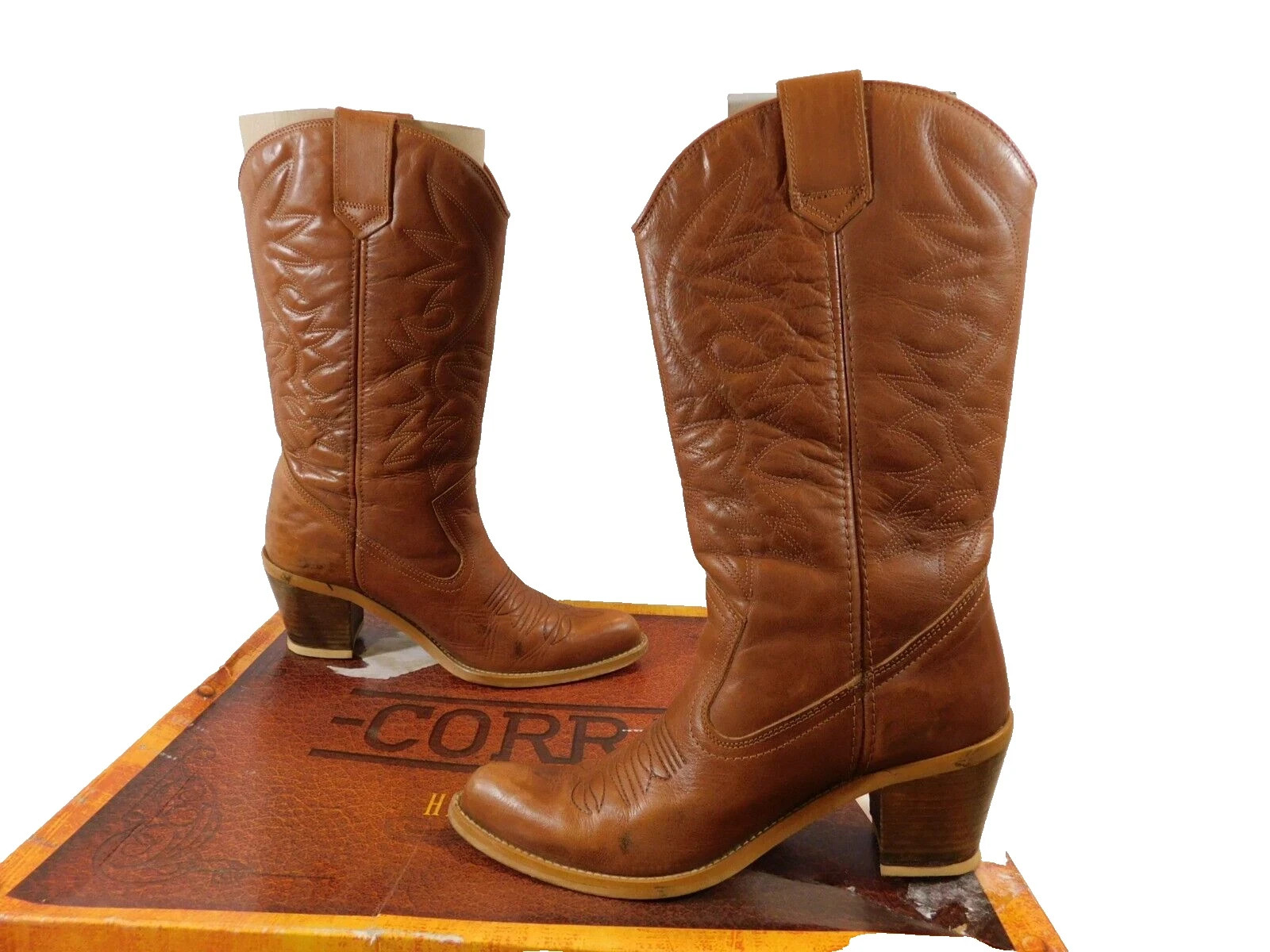 Tacco Riding Cowboy Western Boots Women’s size 39 M Brown Leather Cowgirl