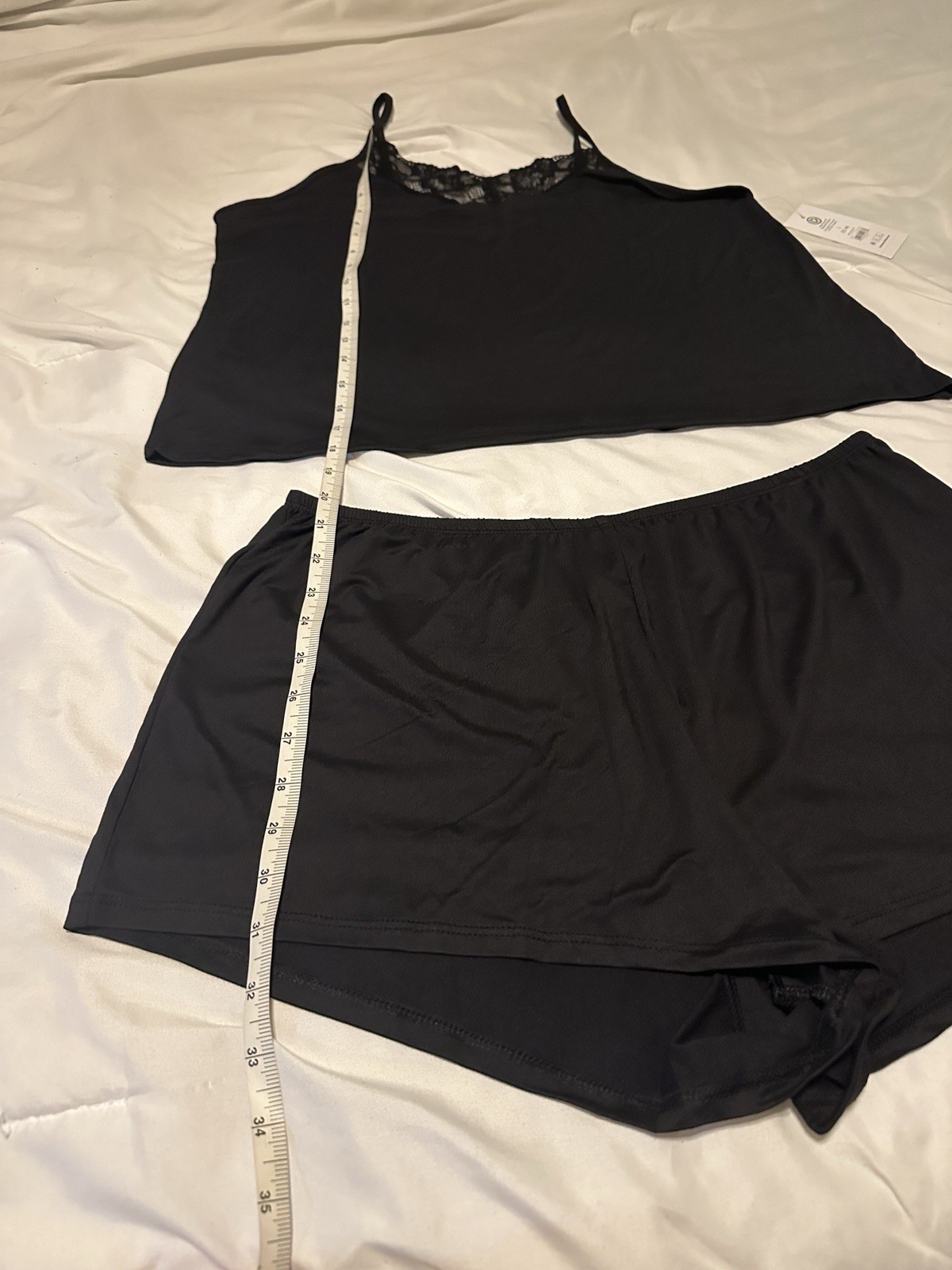 Joyspun Black Cami Shorts Pajama Set Women’s Size Large NWT Goth Style