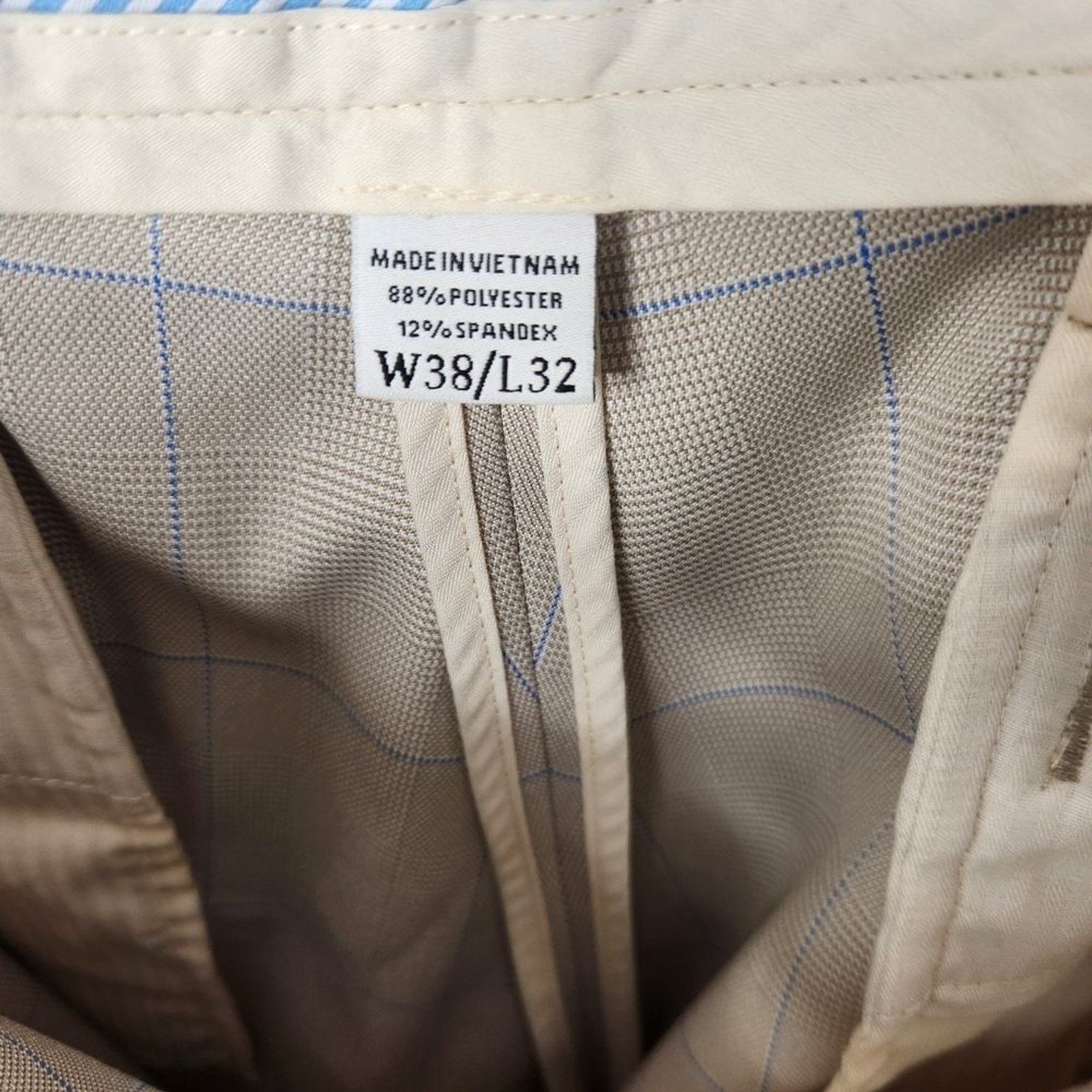 FootJoy Polyester Spandex Blend Windowpane Print Pants 38×32