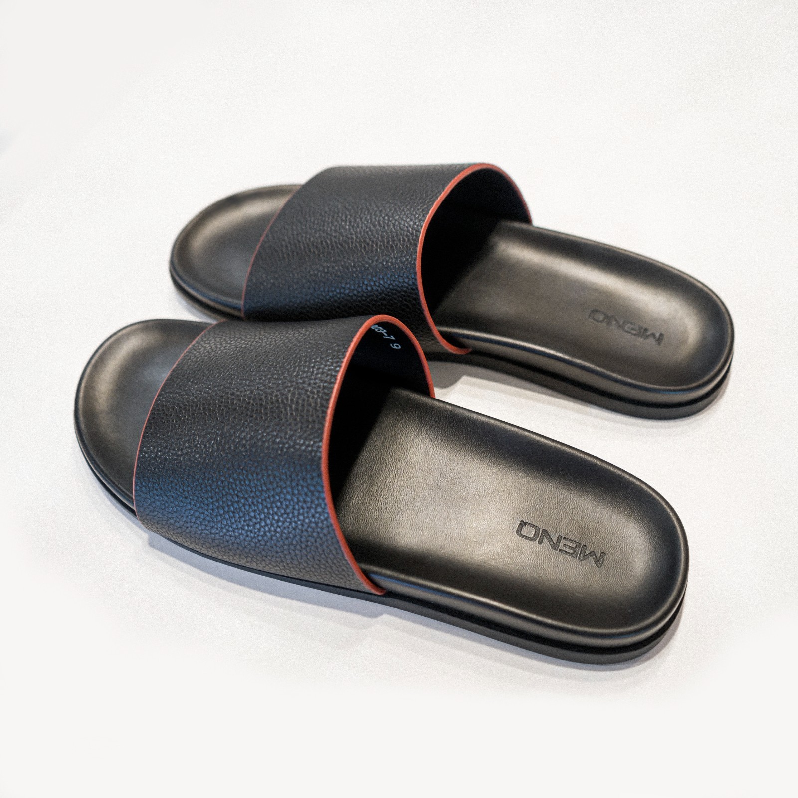 Unisex Genuine Leather Slide Sandal Non Slip Rubber Sole, Microfiber Lining