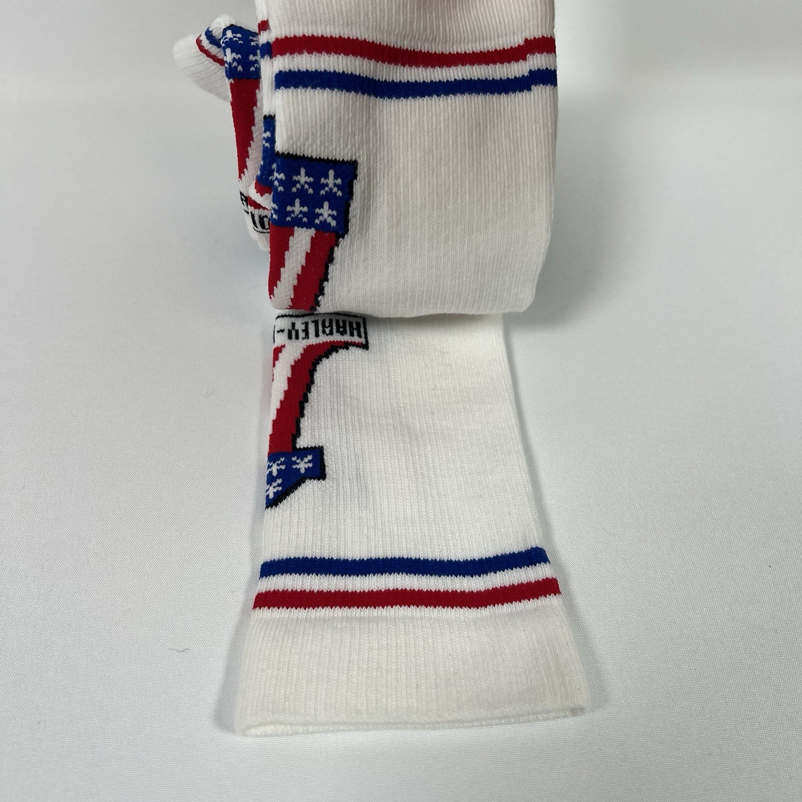 Harley Davidson Socks, Men’s Large, 2 Pair NEW! Made In USA White HD #1 Logo