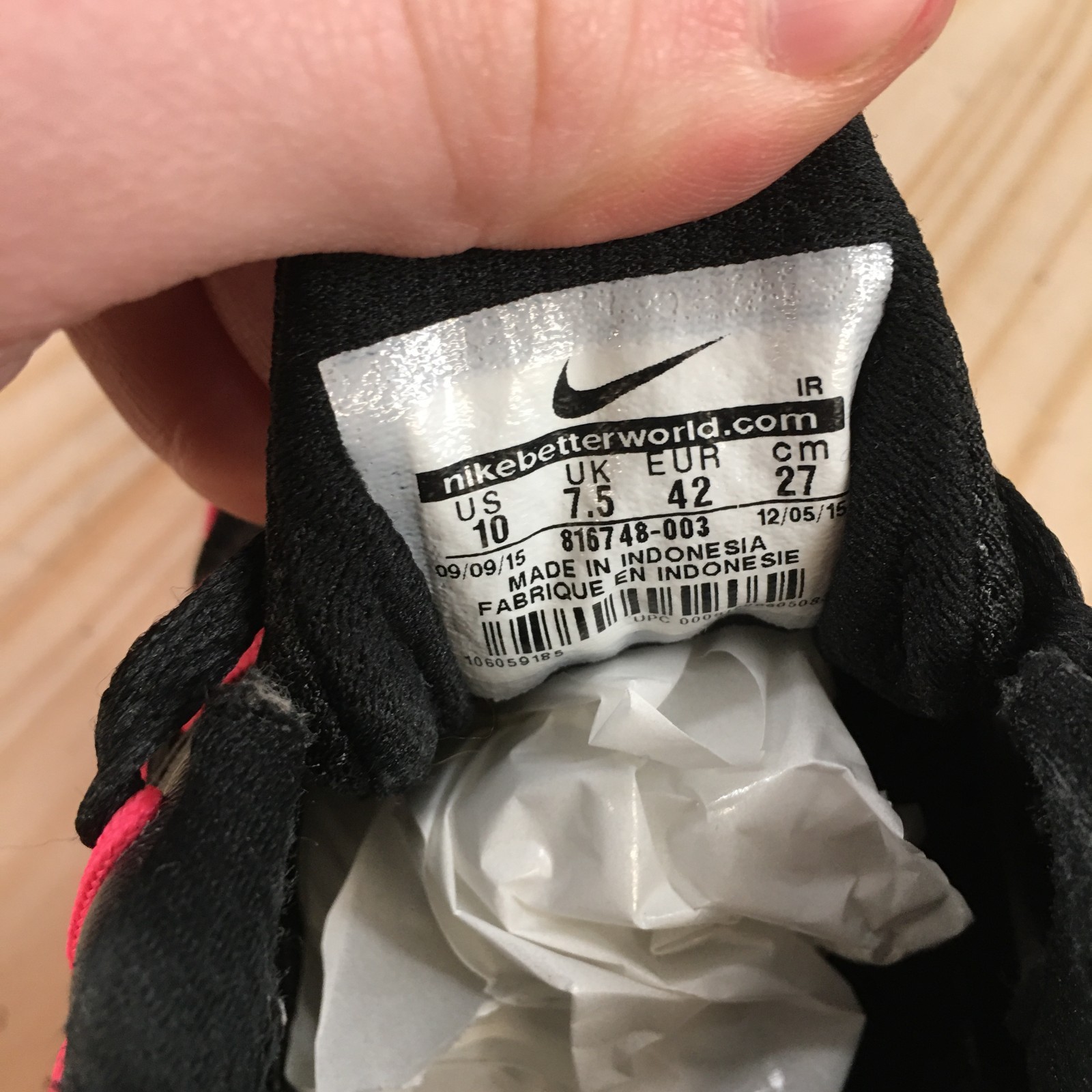 Nike Air Max Dynasty Running Shoes Womens 10 M Sneakers 816748-003 Black Pink