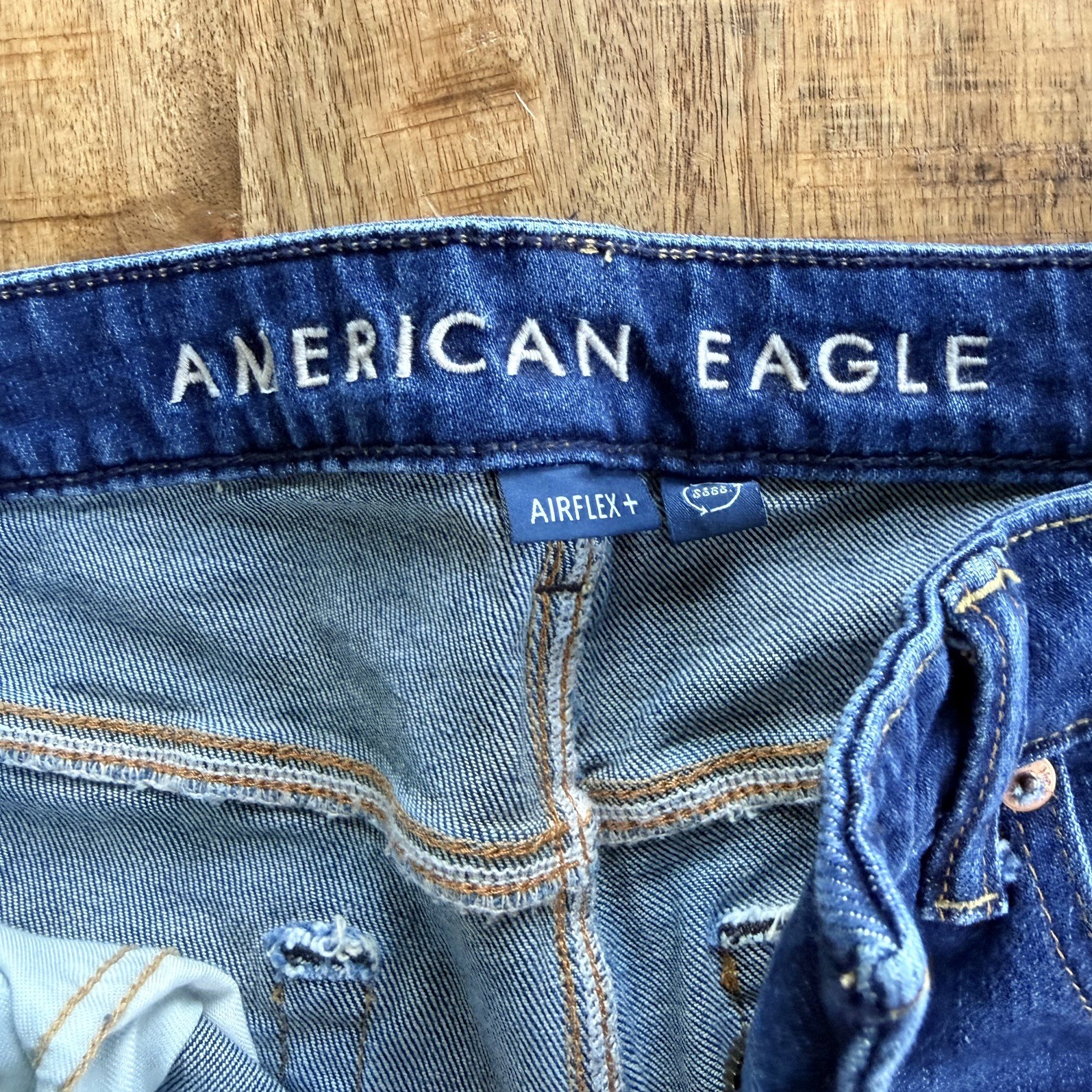 American Eagle Mens Airflex+ Athletic Fit Dark Wash Blue Jeans 31×30