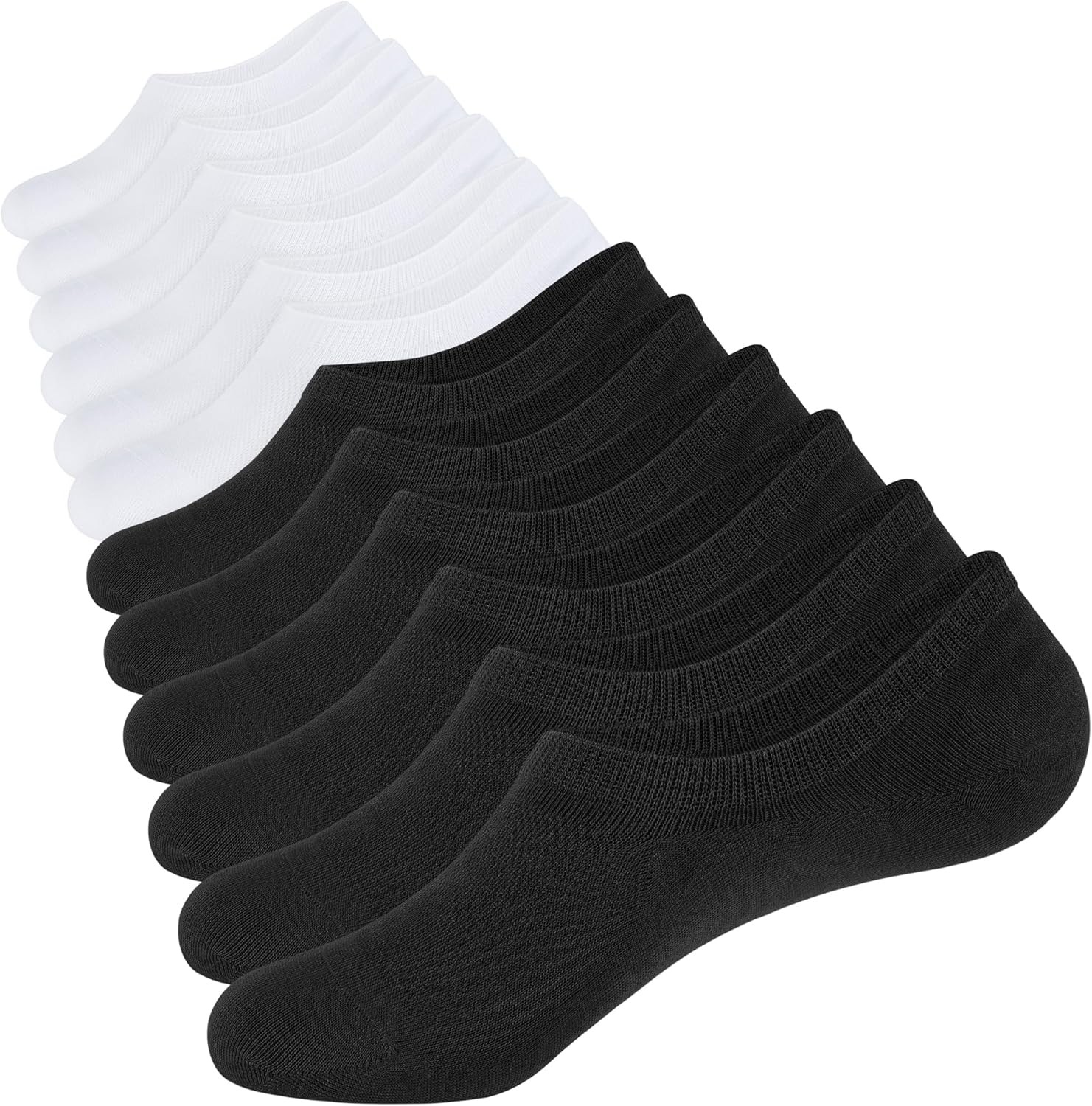Mens No Show Socks Cotton Thin High Elasticity Low Cut Ankle Socks 6 Pairs