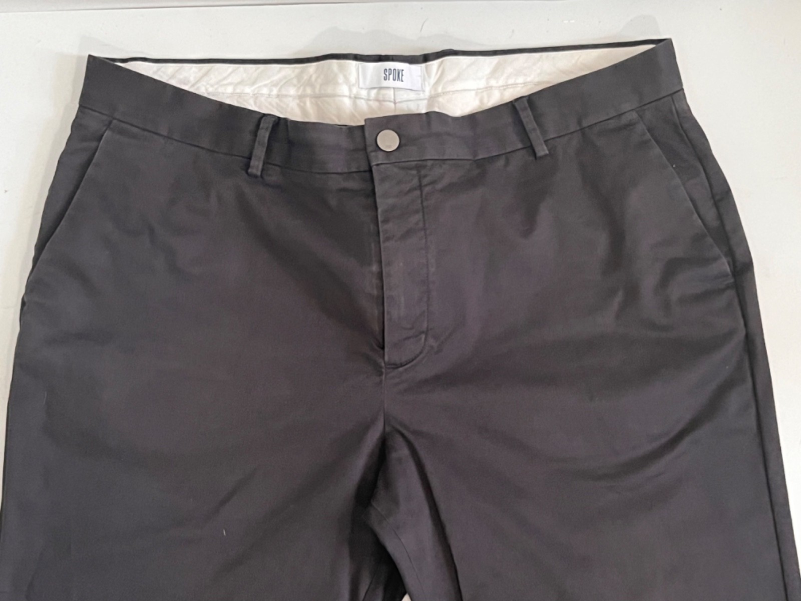 Spoke SHARPS Build B, WAIST 38 x L28″ Charcoal Grey 97% Cotton 3% Elastane