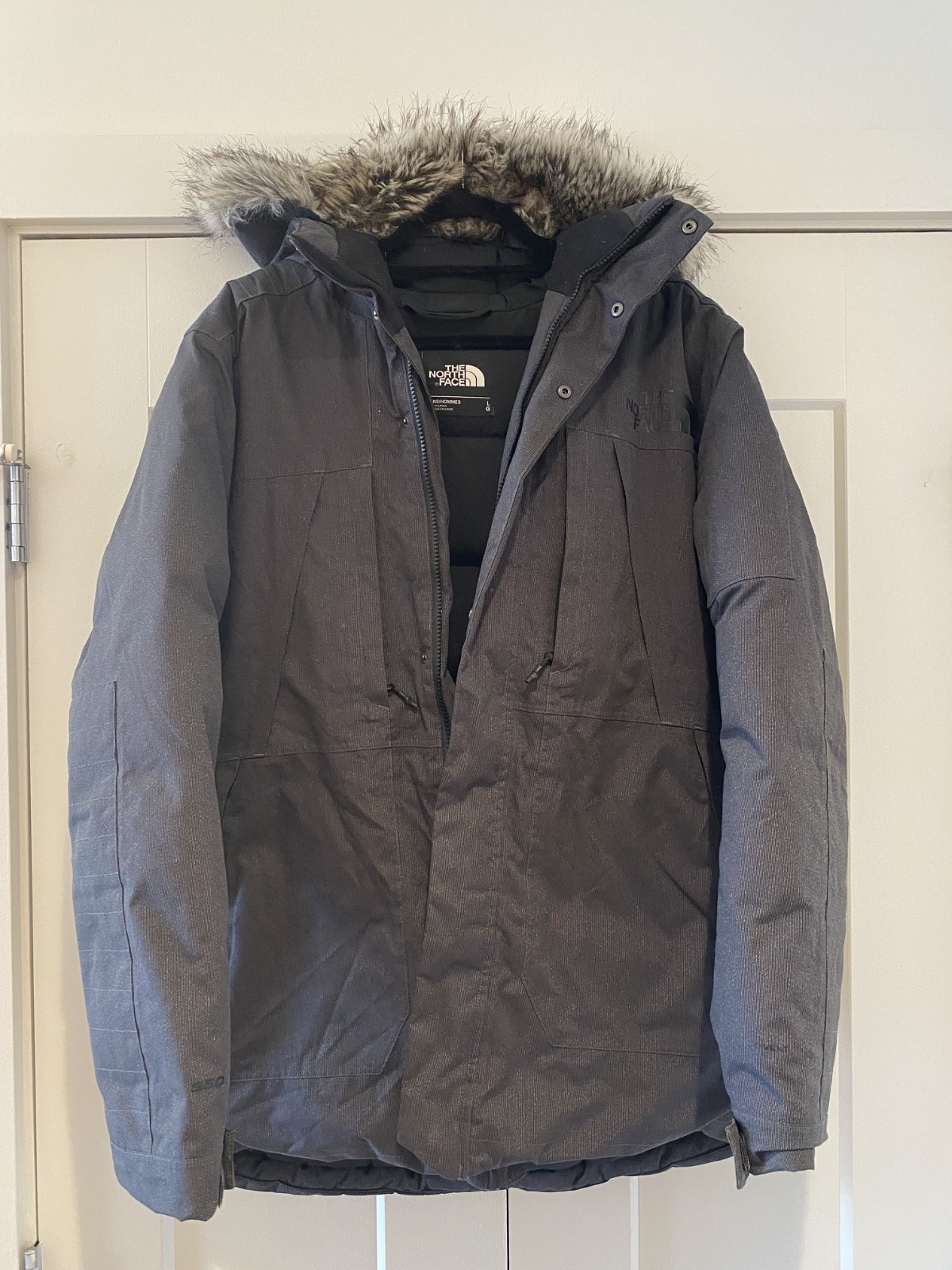 The North Face Outer Boroughs Parka Men’s Large 550 Down DryVent Fur Hood Gray