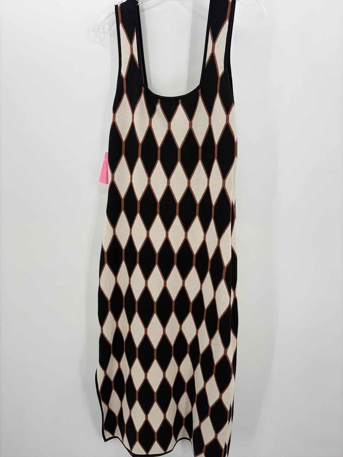 Pre-Owned House of Harlow 1960 Black Size Large Knee Length Sleeveless Dress