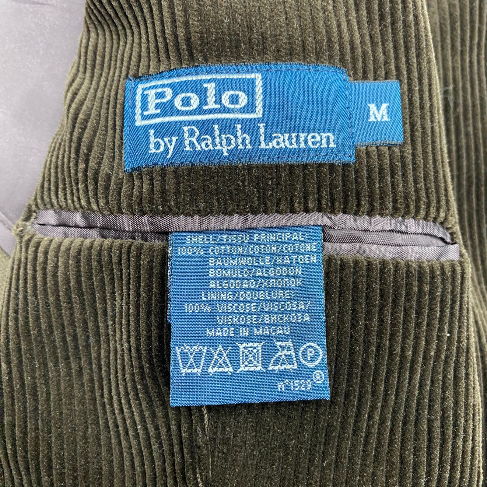Vintage Polo Ralph Lauren Brown Corduroy Sport Coat Blazer Mens Medium