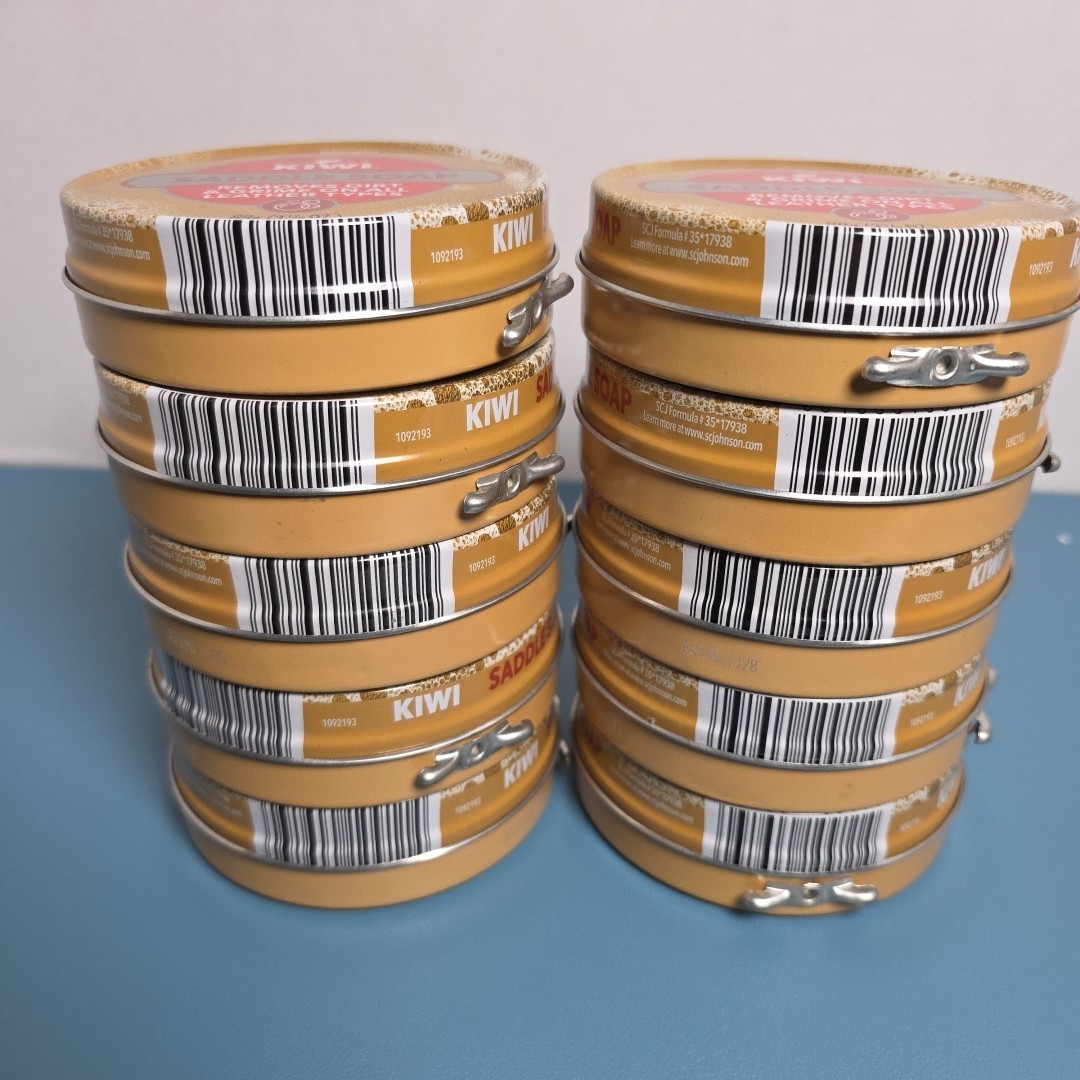 (10) Kiwi SC Johnson Leather Saddle Soap Tin 3 1/8 Oz Paste Each New Lot of 10