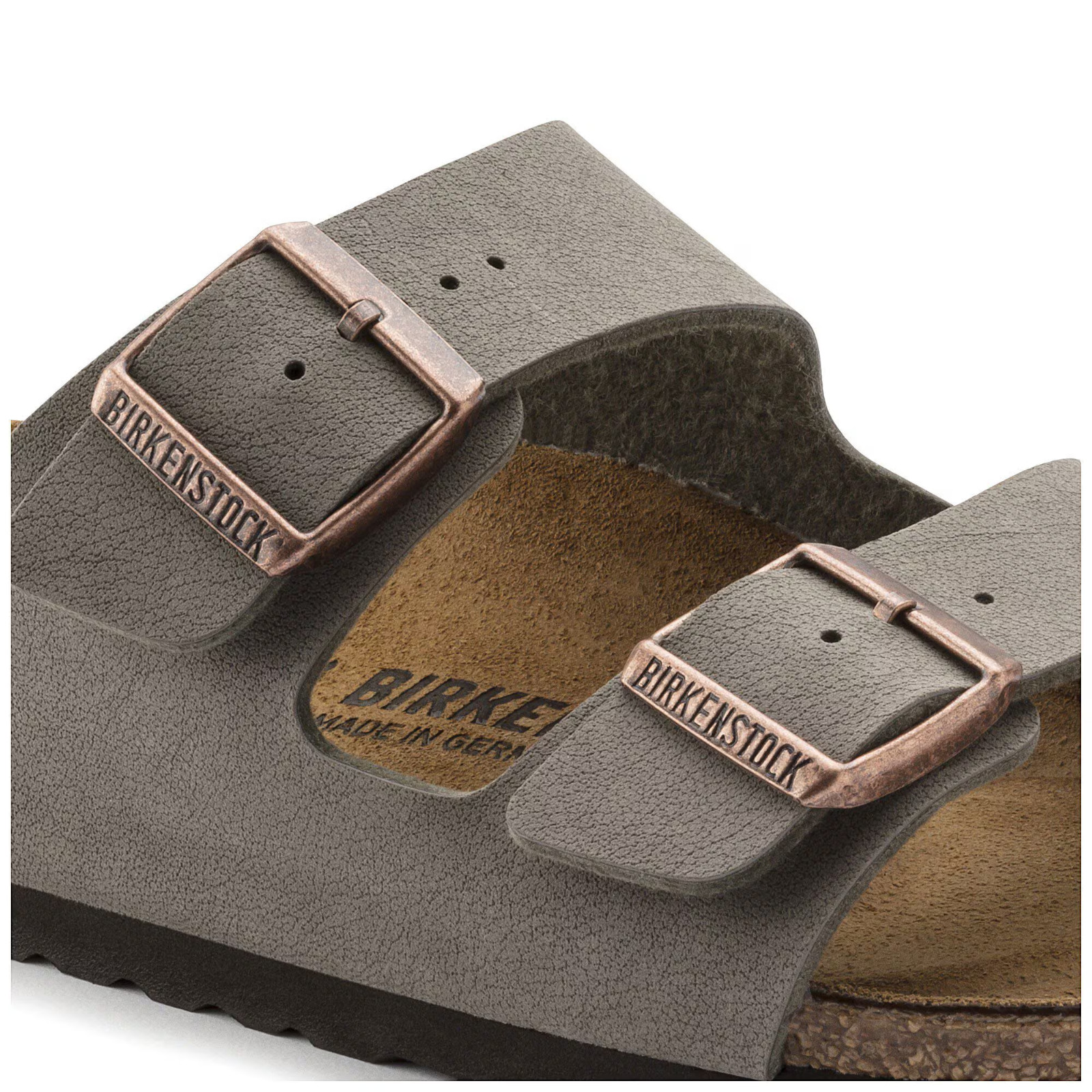 Birkenstock Arizona Birko-Flor Stone Mocha Leather Unisex Sandals New Sizes 6–12