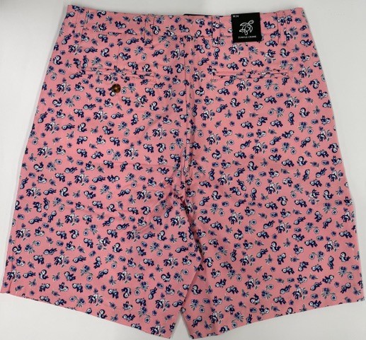 Turtle Creek Men s Pink Birdies Print Shorts Flat Front Golf Casual